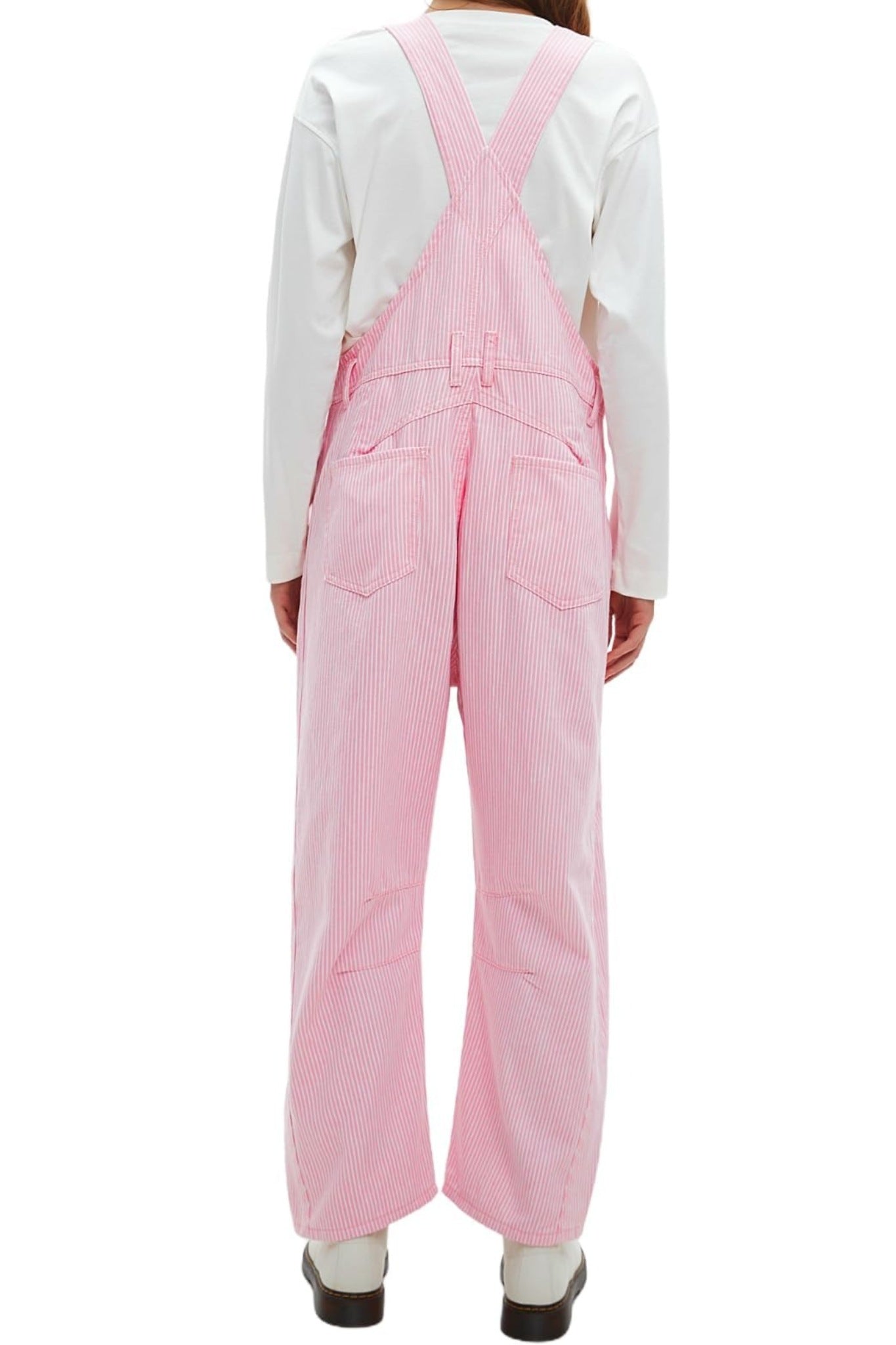Dsun Vintage Relaxed Fit Denim Overalls | Striped And Solid Wide Leg Dungarees