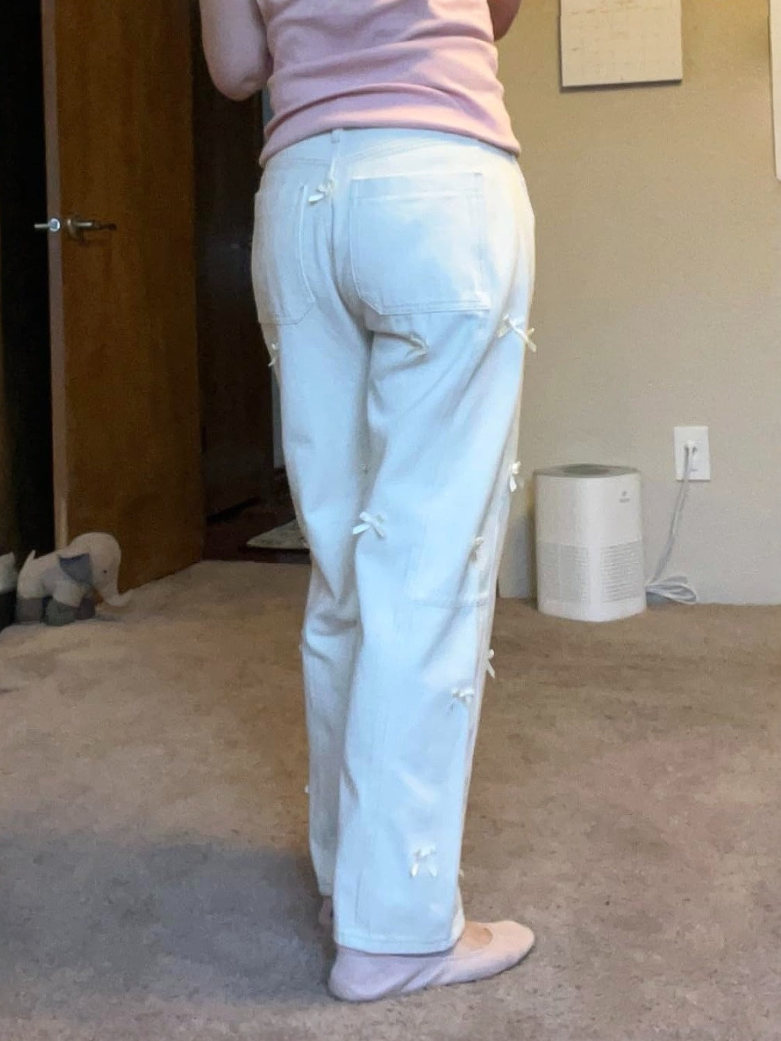 Kedera Mid Rise Barrel Jeans With Bows
