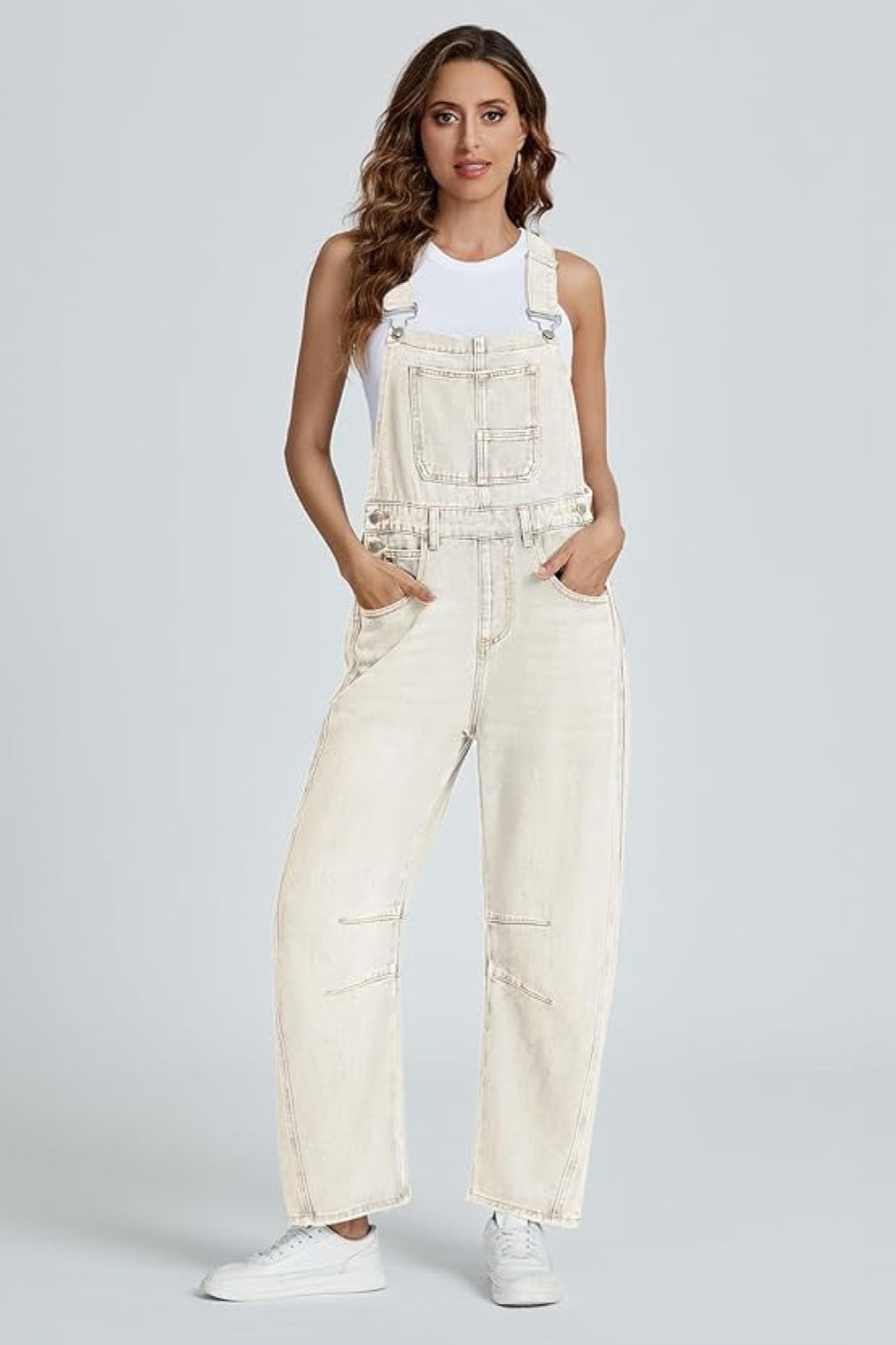 Dsun Casual Straight Leg Denim Overalls With Adjustable Straps
