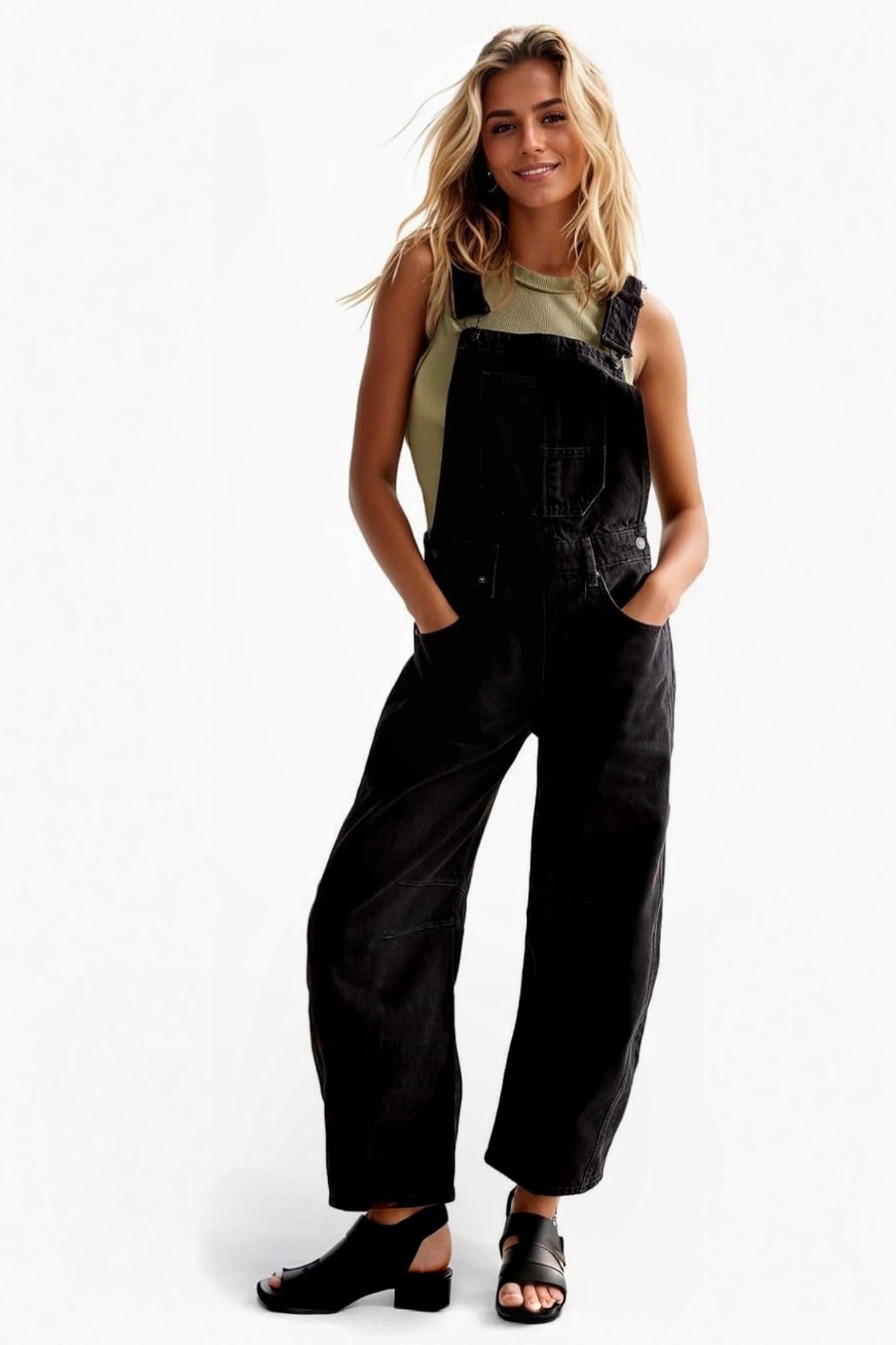 Dsun Casual Straight Leg Denim Overalls With Adjustable Straps