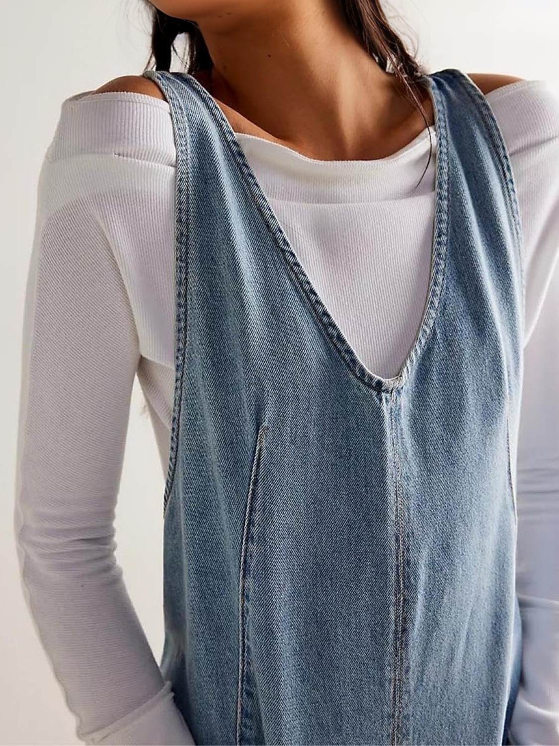 Lifeshe Casual Denim Shortall Romper