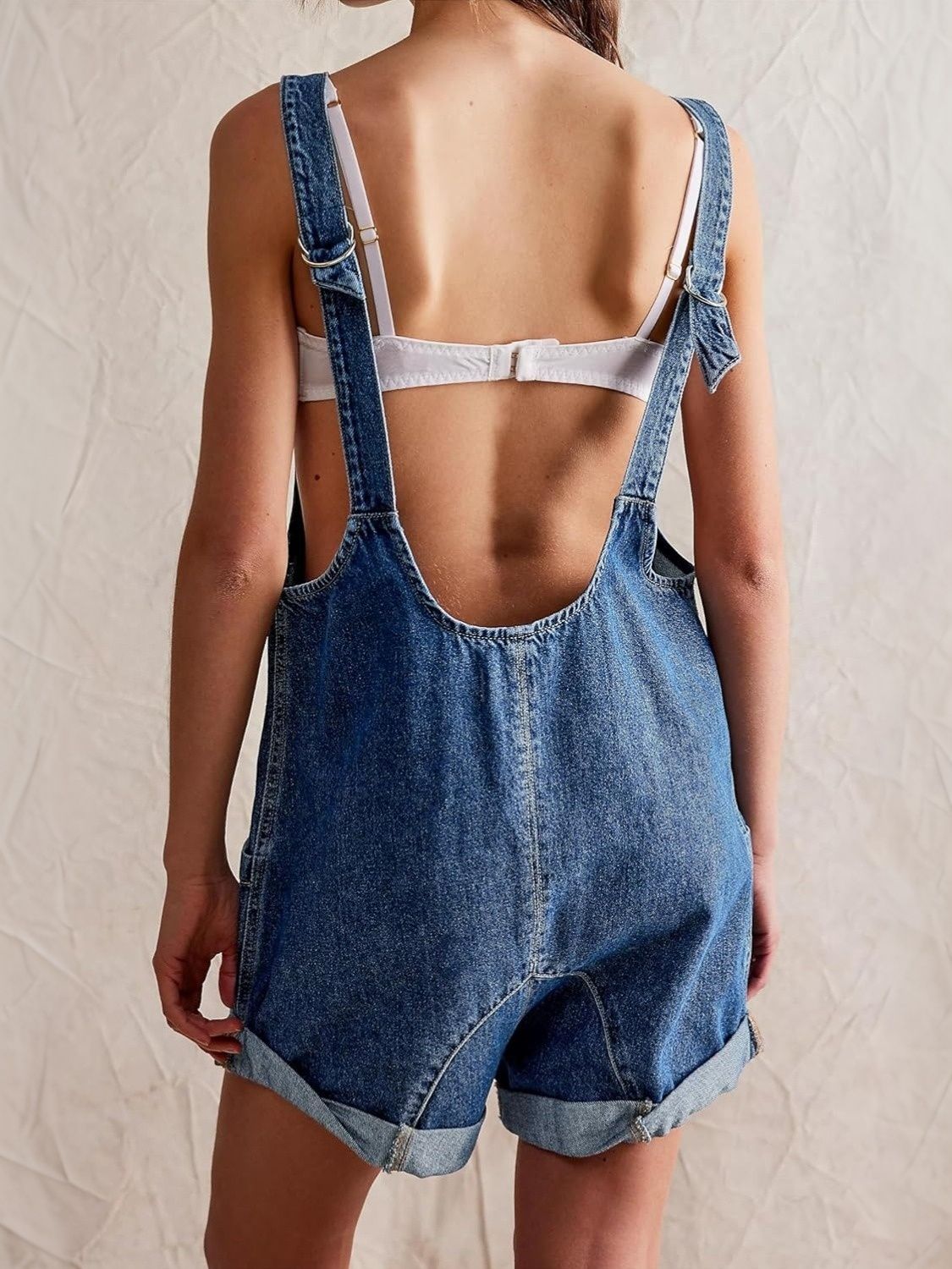 Lifeshe Casual Denim Shortall Romper