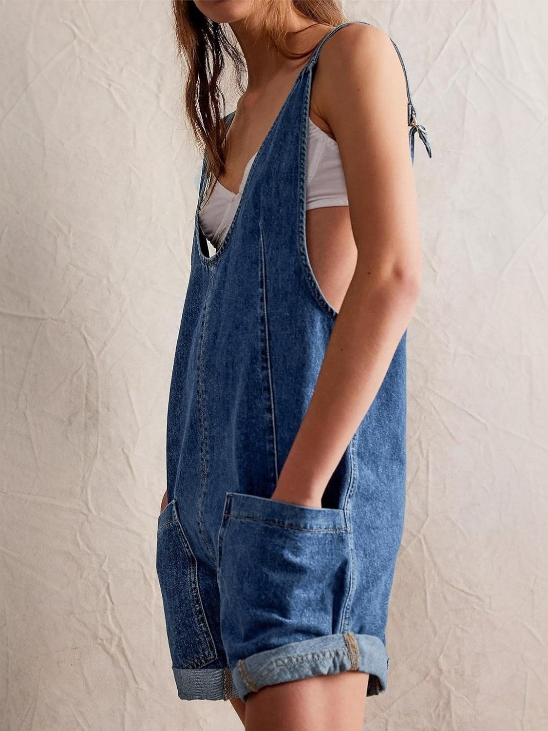 Lifeshe Casual Denim Shortall Romper