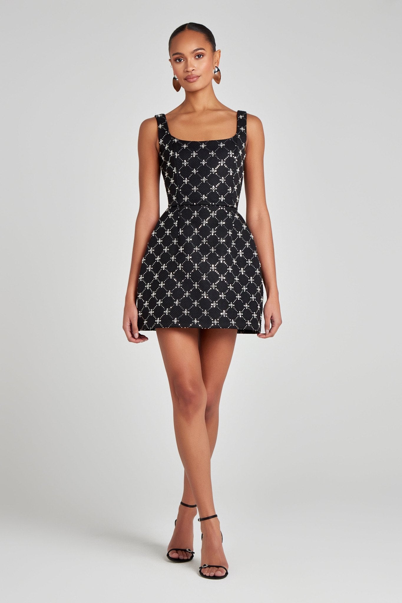 Ezabutus Tulip Diamond Print Cocktail Mini Dress