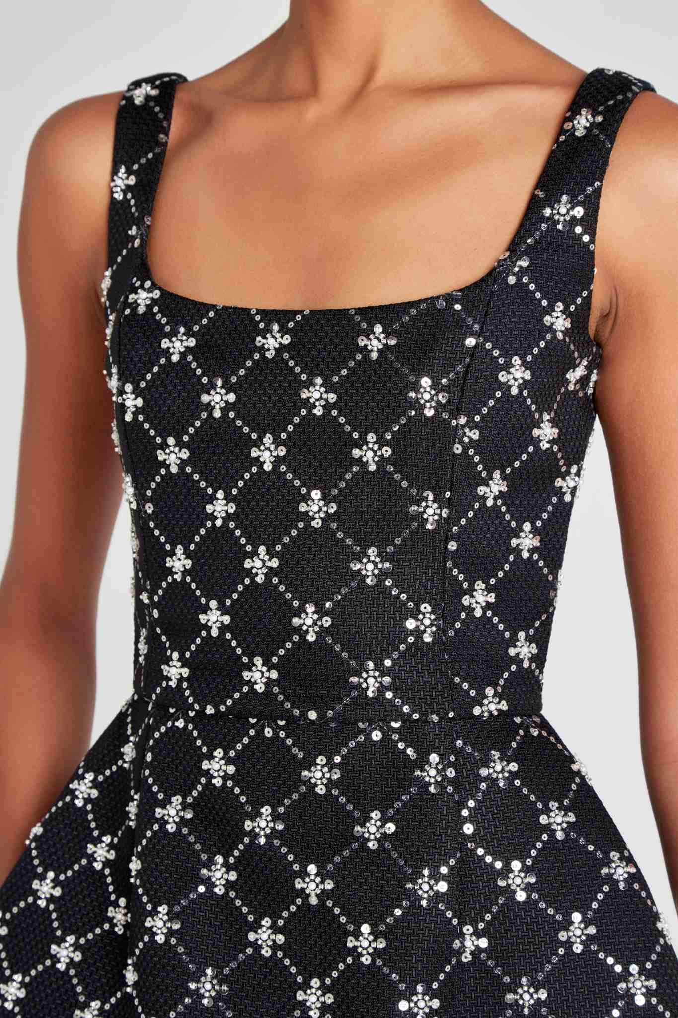 Ezabutus Tulip Diamond Print Cocktail Mini Dress