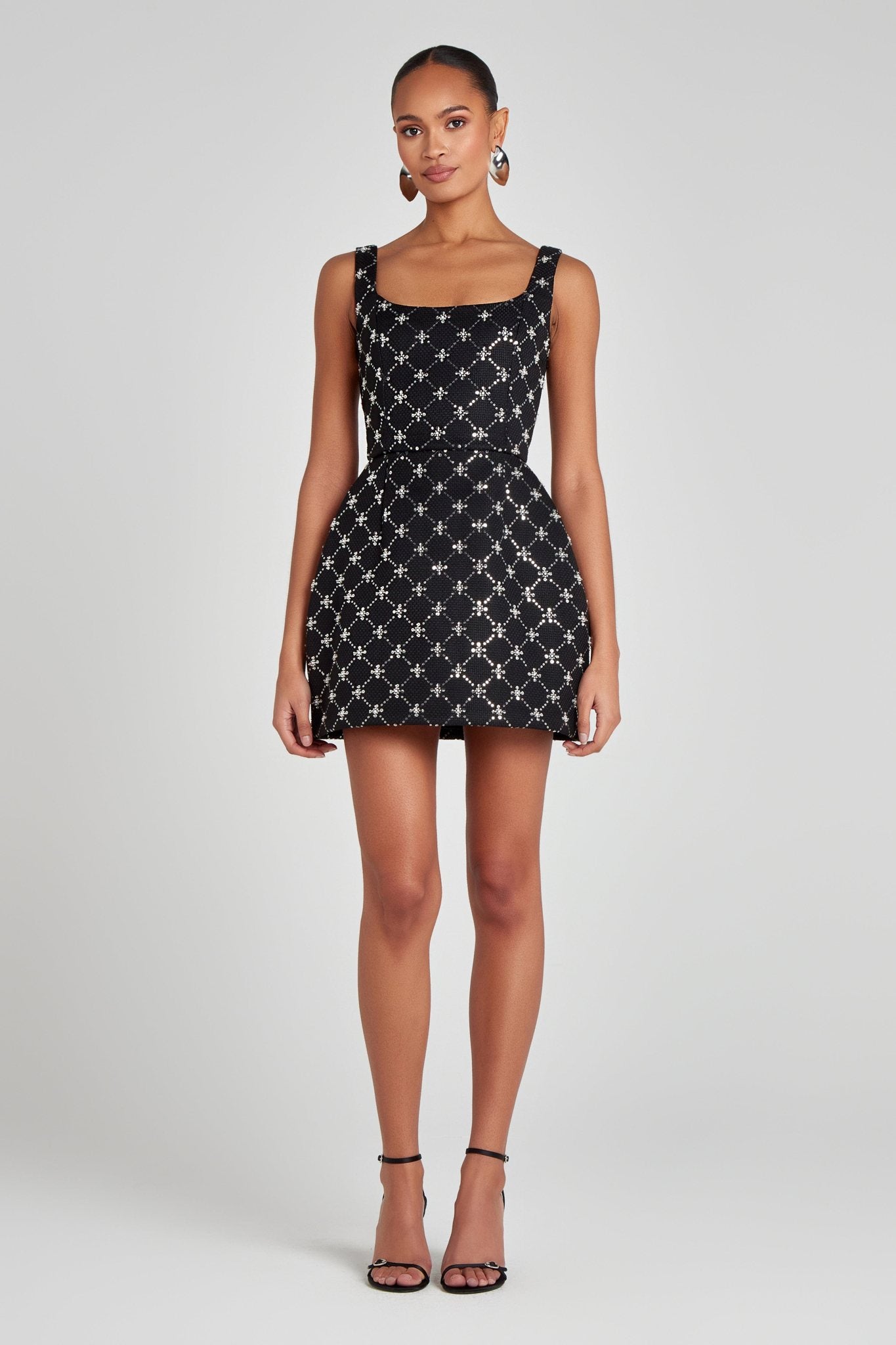Ezabutus Tulip Diamond Print Cocktail Mini Dress
