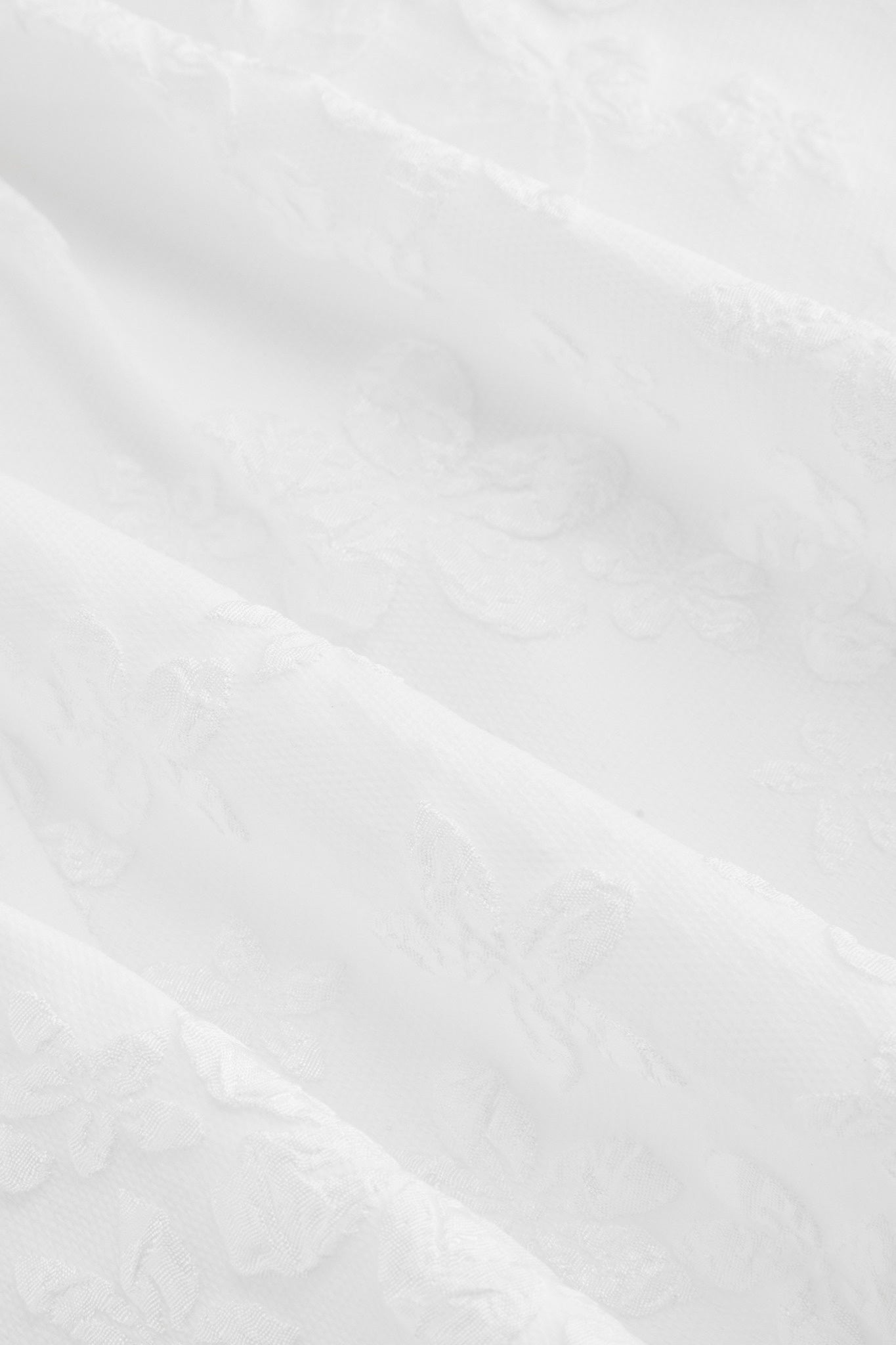 Ezabutus U Neckline White Floral Embossed Backless Bow Mini Dress