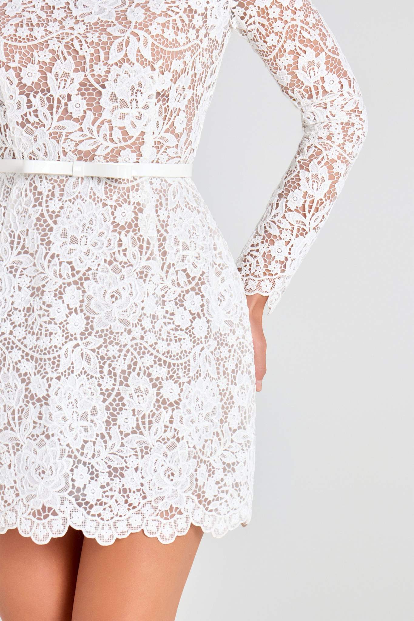 Ezabutus Floral Lace Mini Dress With Nude Lining – Available in Yellow, Black & White