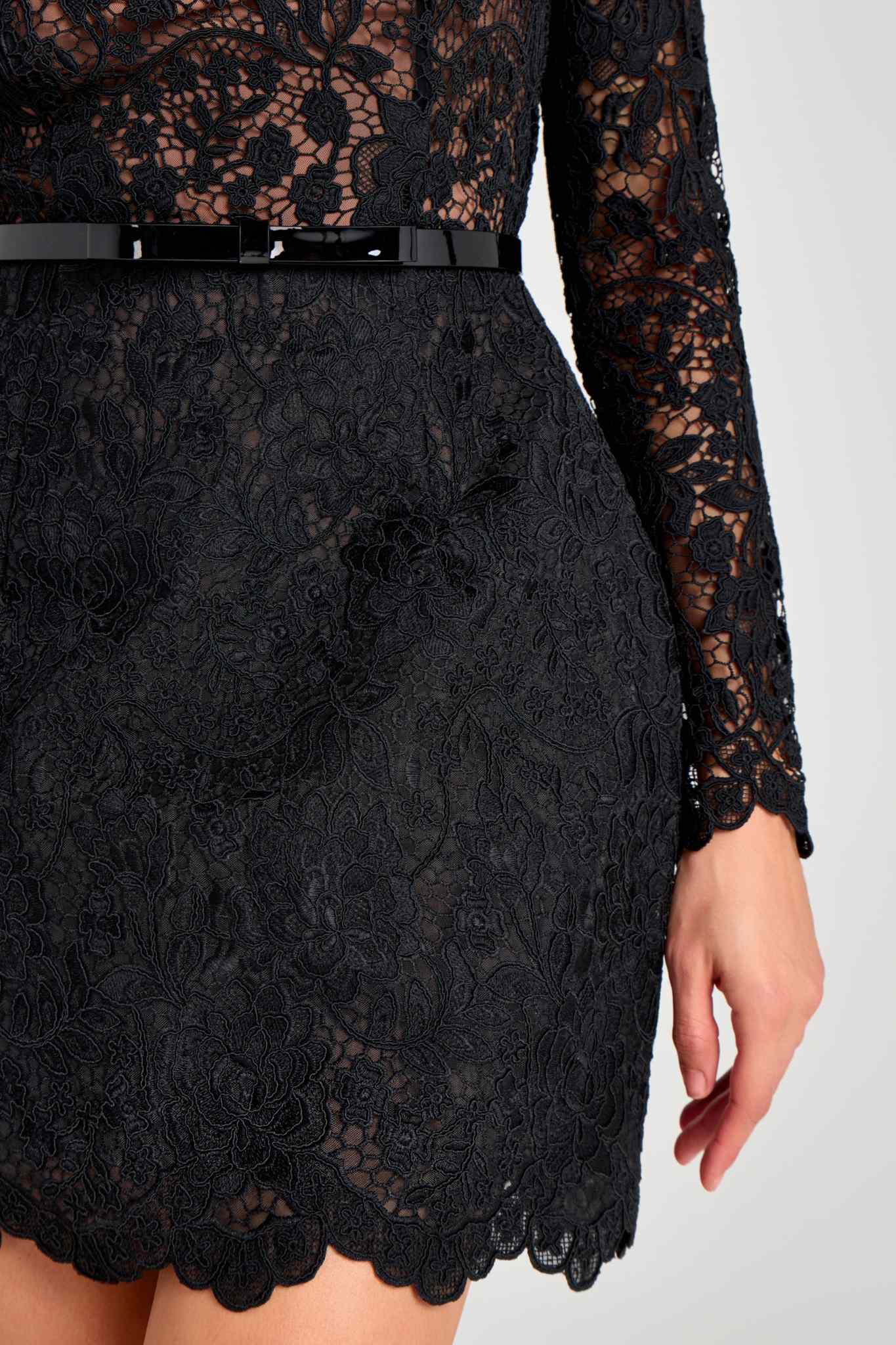 Ezabutus Floral Lace Mini Dress With Nude Lining – Available in Yellow, Black & White