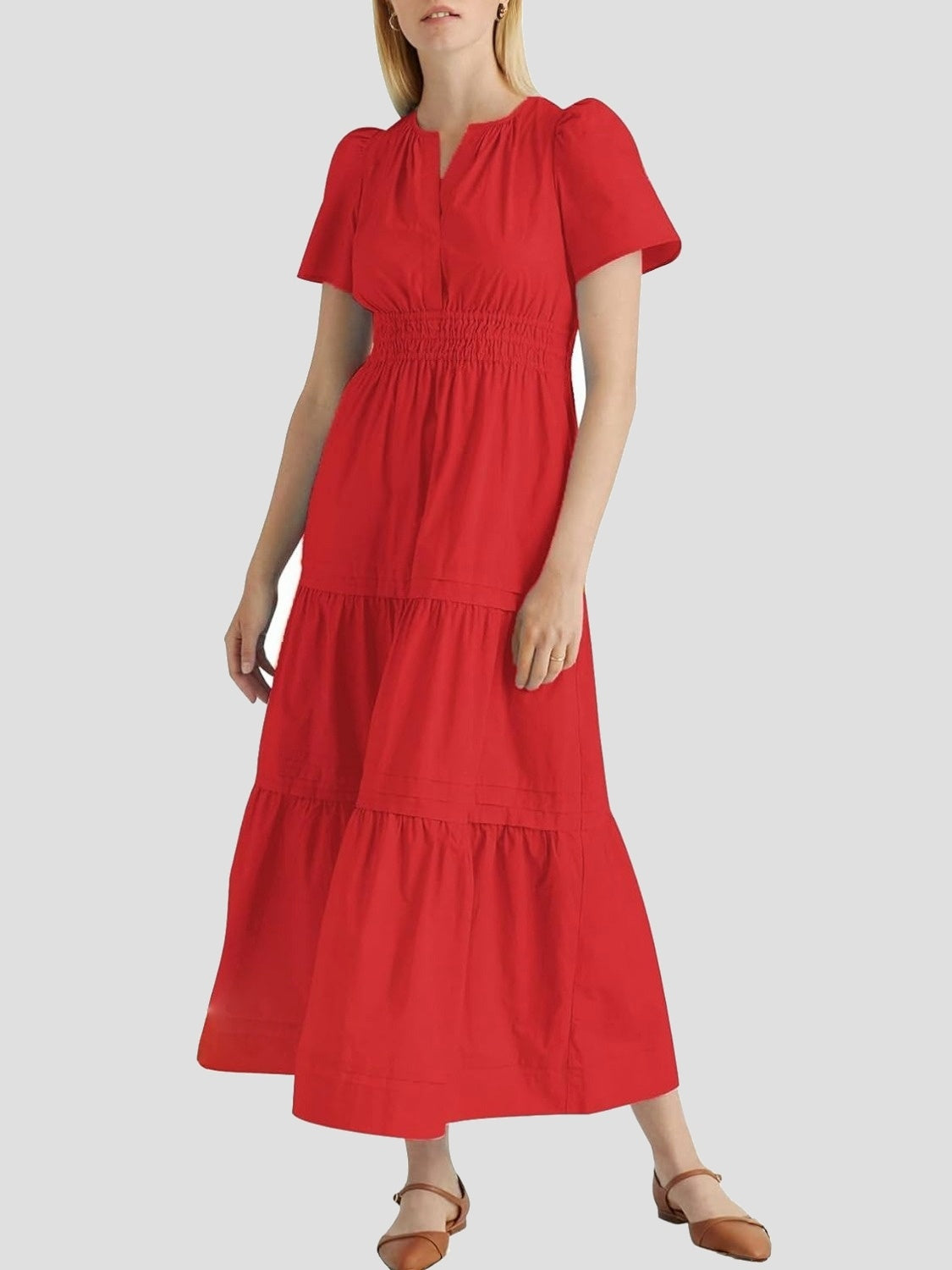 Yexpine Boho Tiered A-Line Maxi Dress