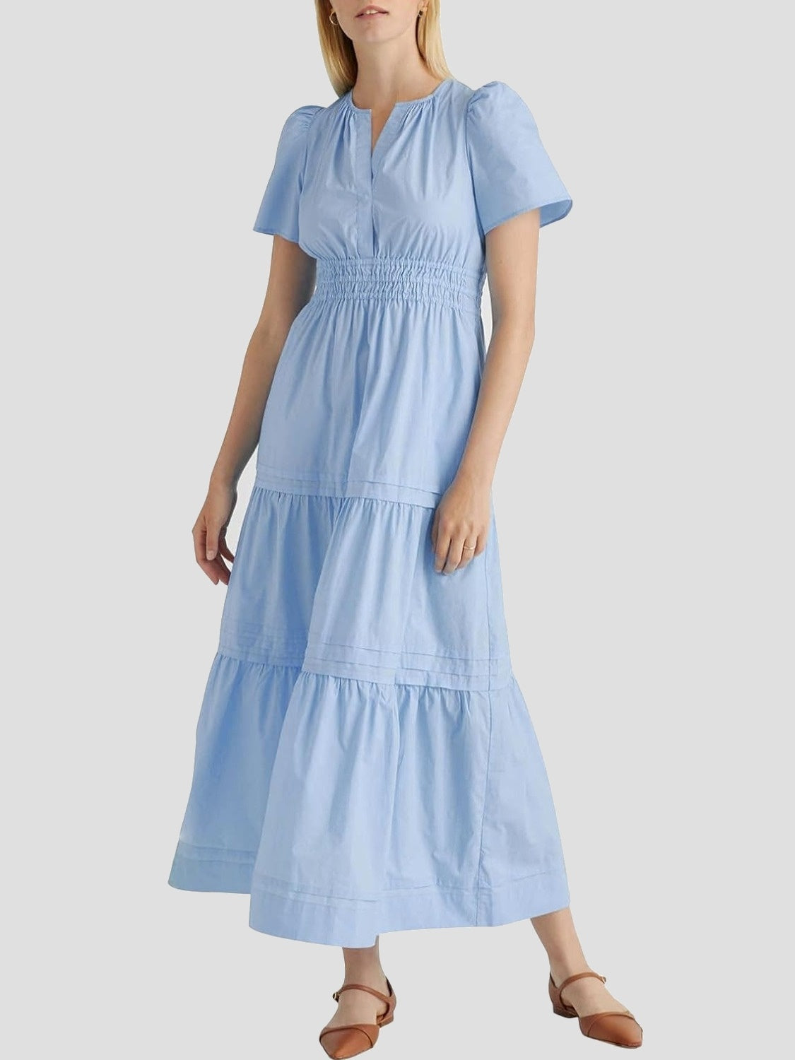 Yexpine Boho Tiered A-Line Maxi Dress