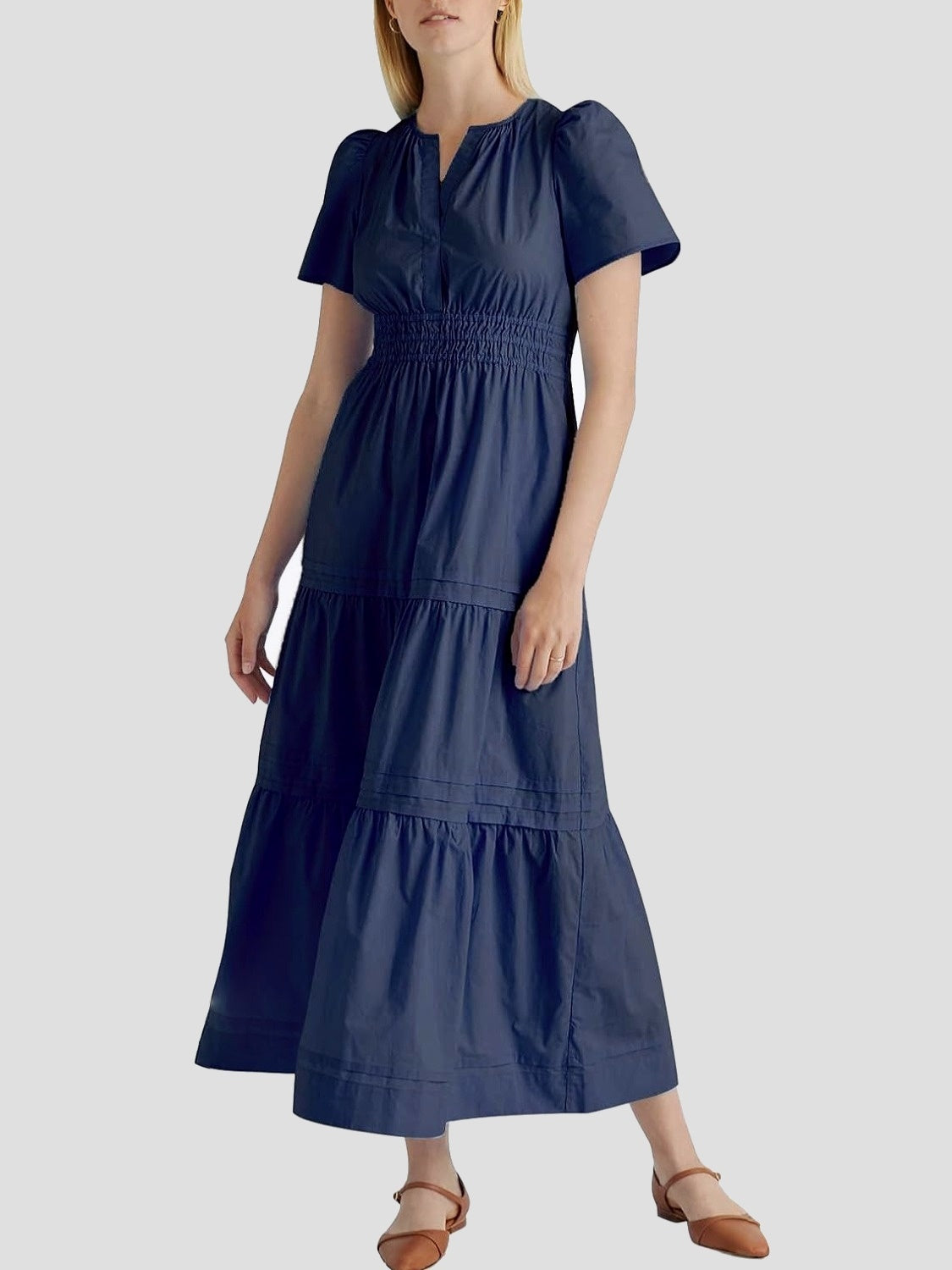 Yexpine Boho Tiered A-Line Maxi Dress