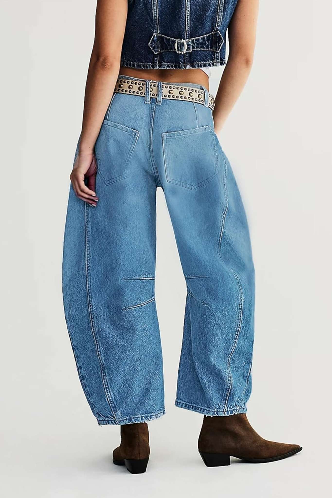 Lifeshe Low Rise Ripped Boyfriend Barrel Jeans
