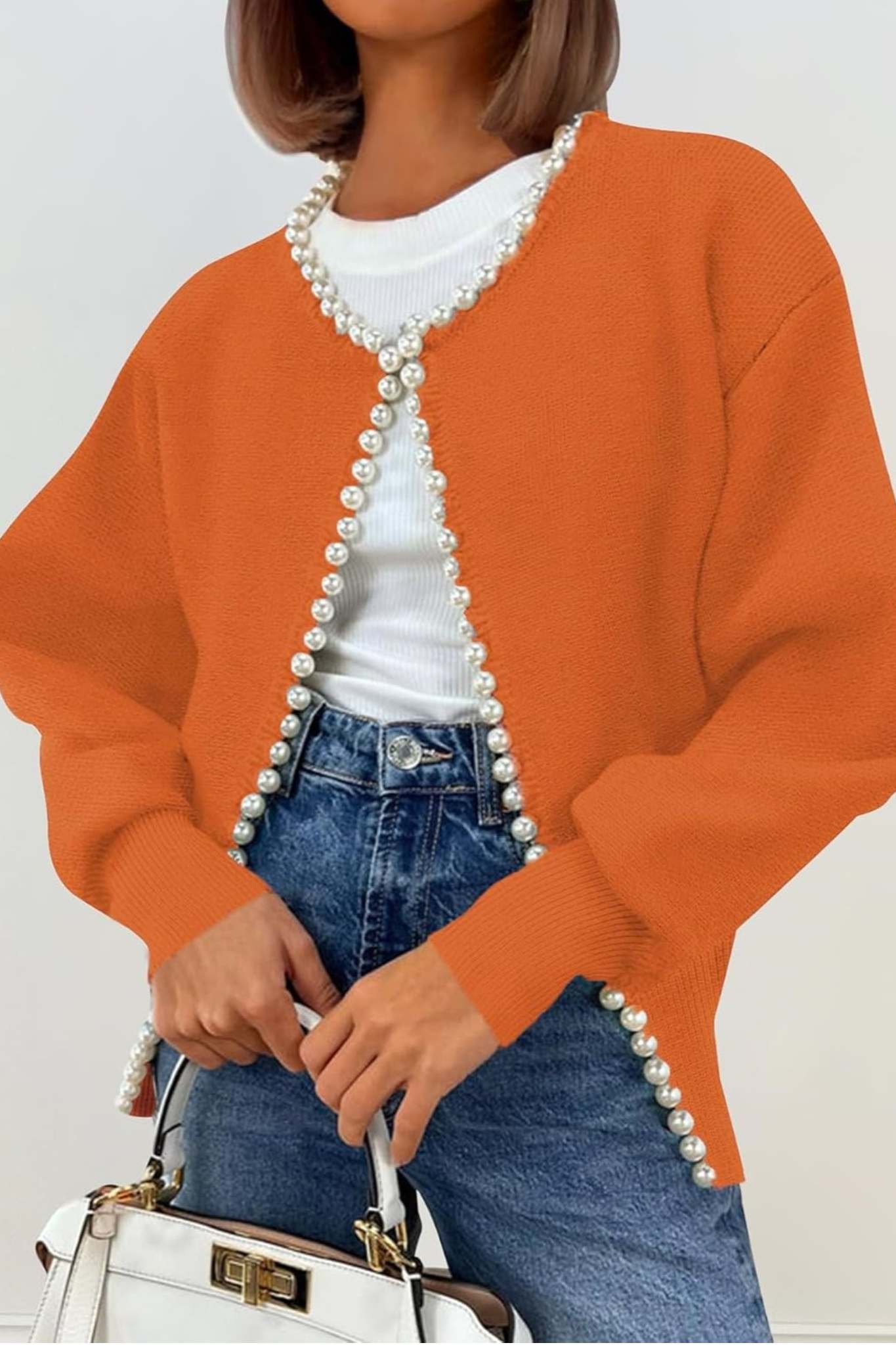 Kedera Pearl Embellished Knit Cardigan