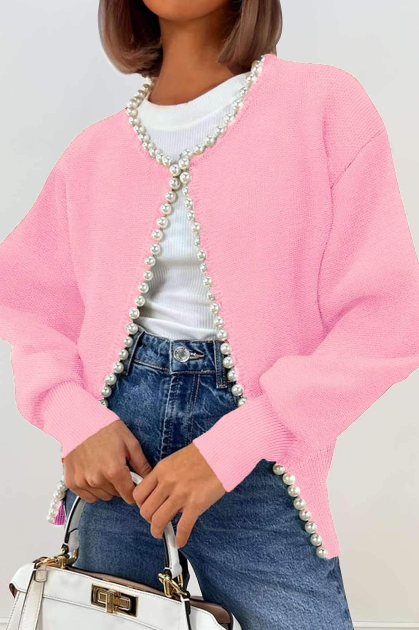 Kedera Pearl Embellished Knit Cardigan