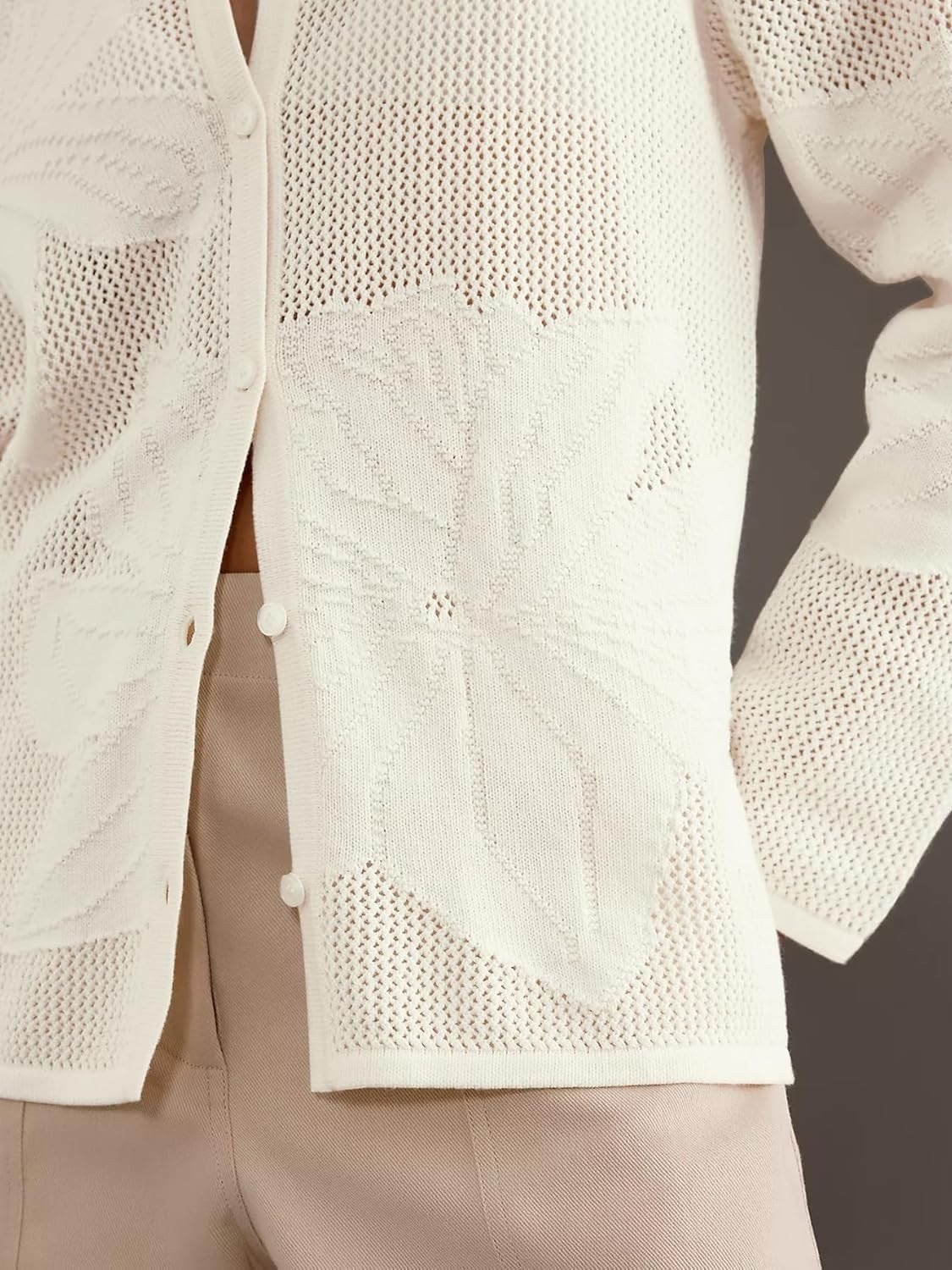 Kedera Casual Crochet Knit Cardigan