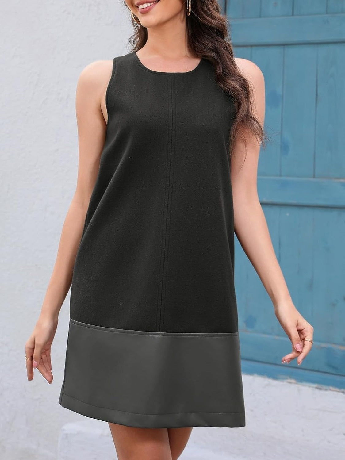 Ladyful Faux Leather Mini Dress