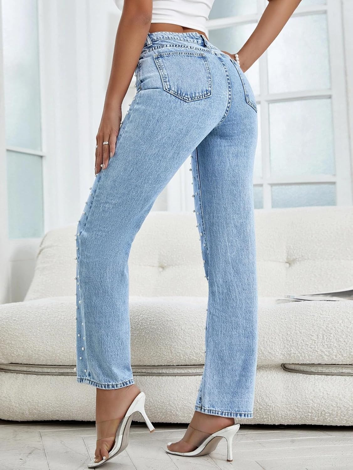 Kedera Retro Boyfriend Fit Wide Leg Trousers
