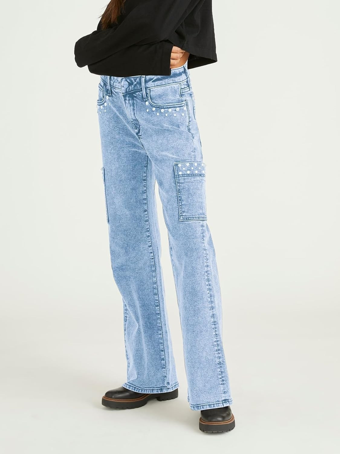 Kedera High Waist Straight Leg Pearl Jeans