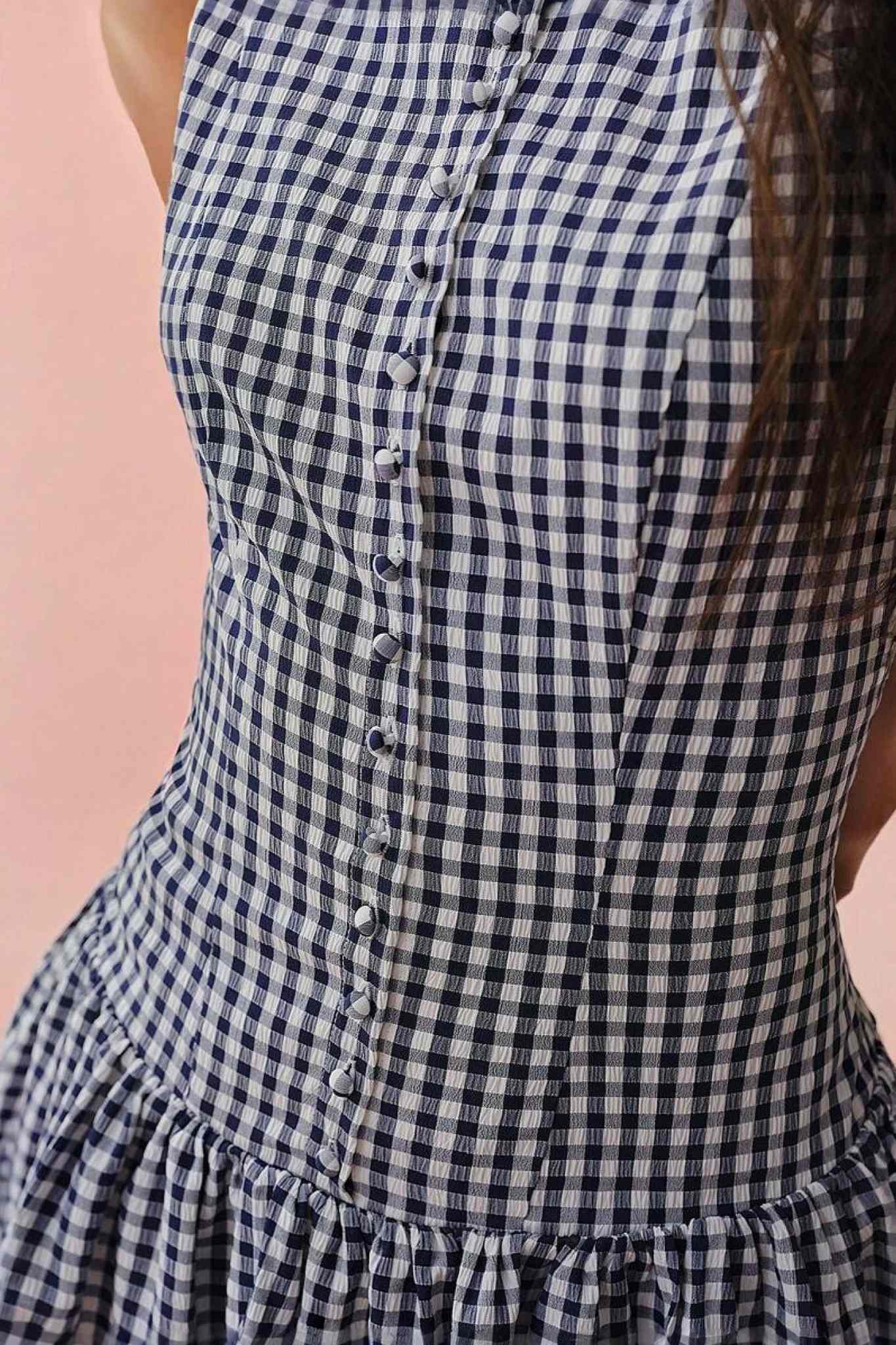 Ezabutus Solid Color Sleeveless Pleated Casual Dress