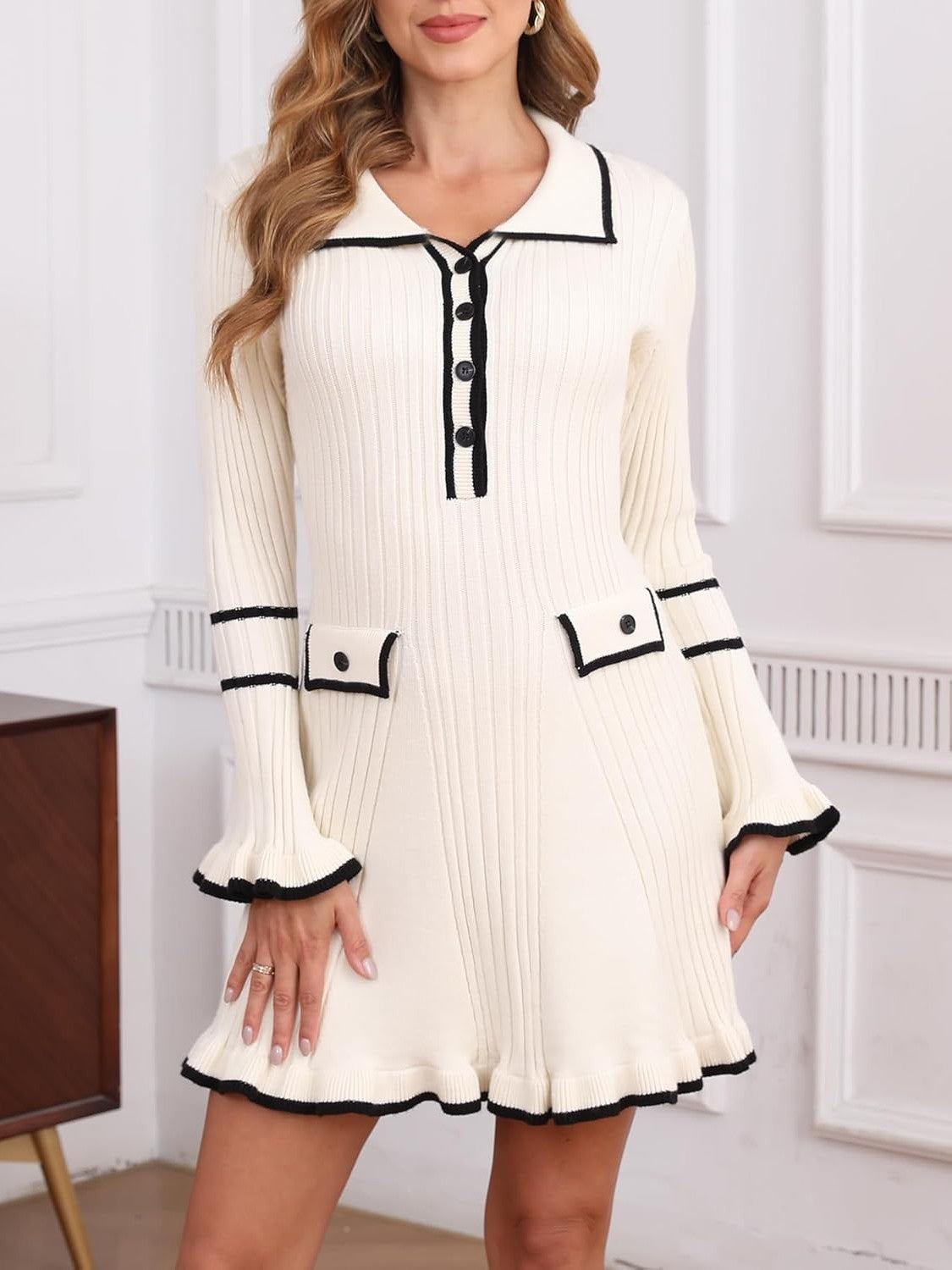 Ladyful Fitted Knit Pullover Dress