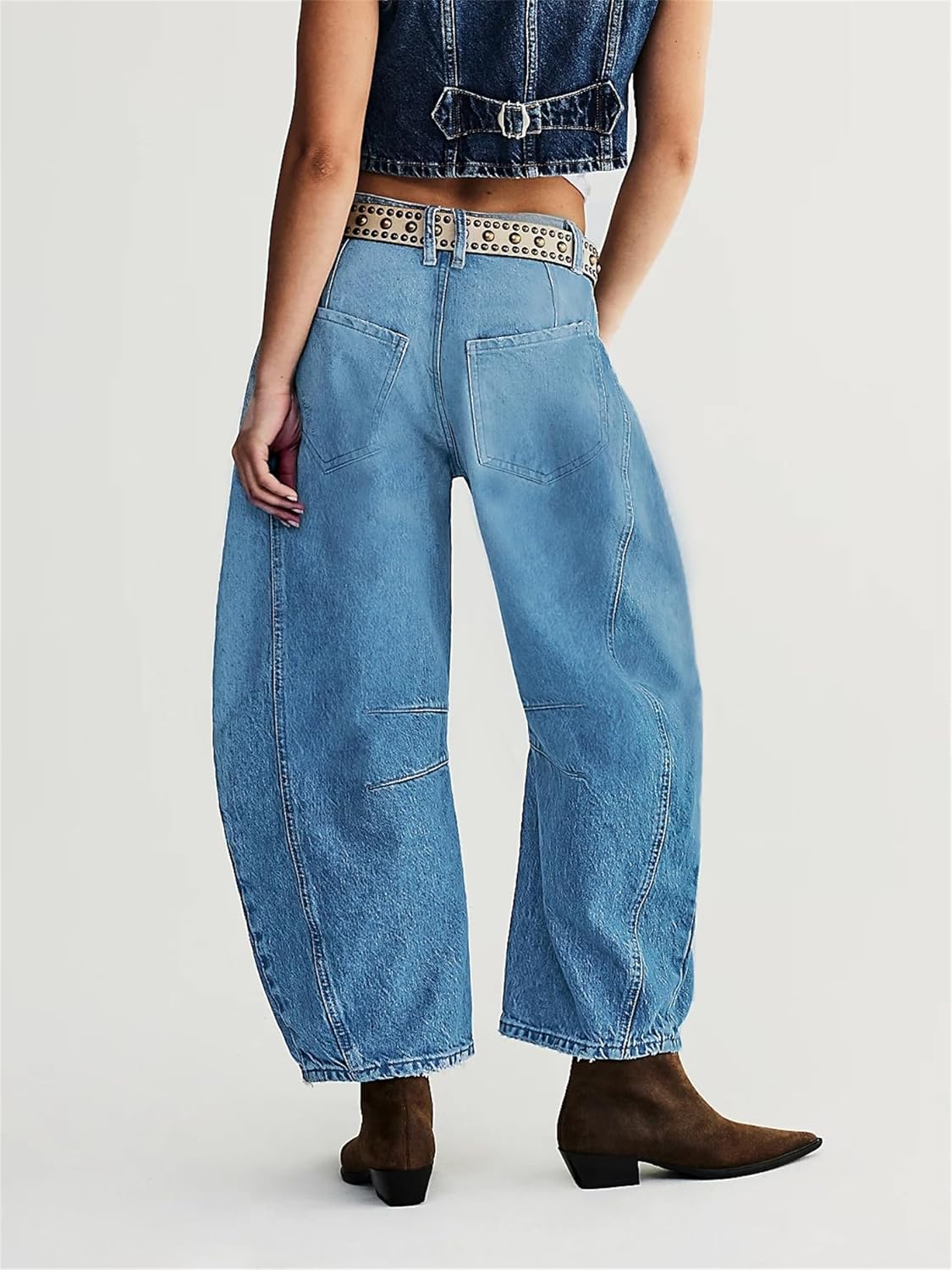 Lifeshe Low Rise Ripped Boyfriend Barrel Jeans