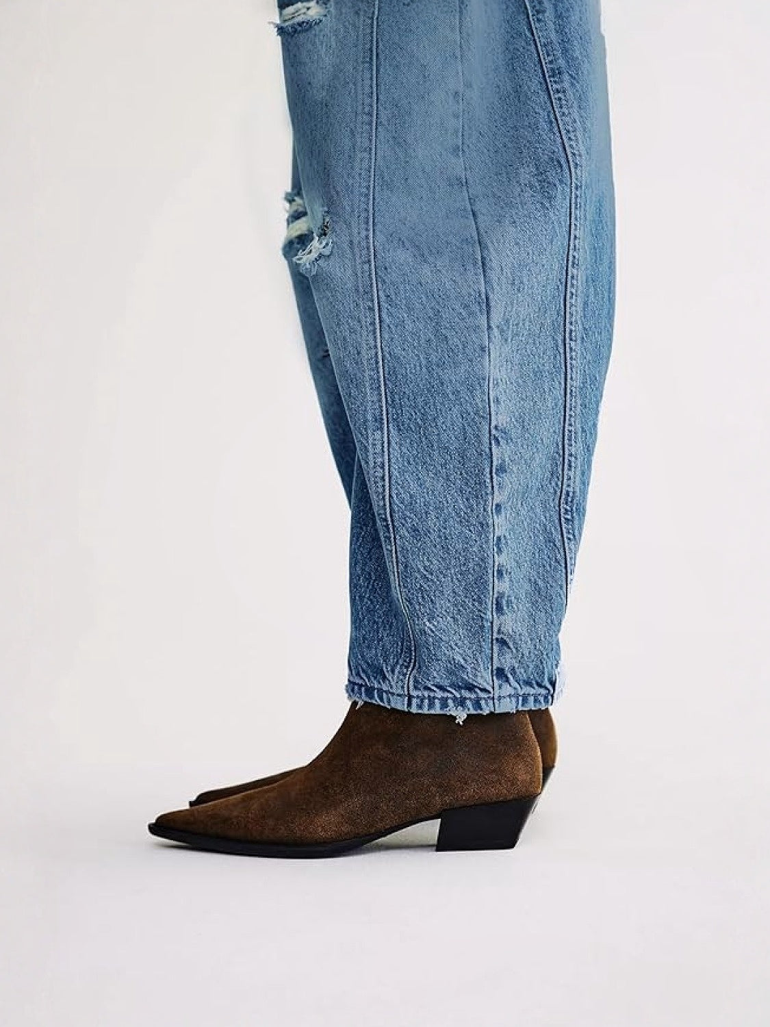 Lifeshe Low Rise Ripped Boyfriend Barrel Jeans