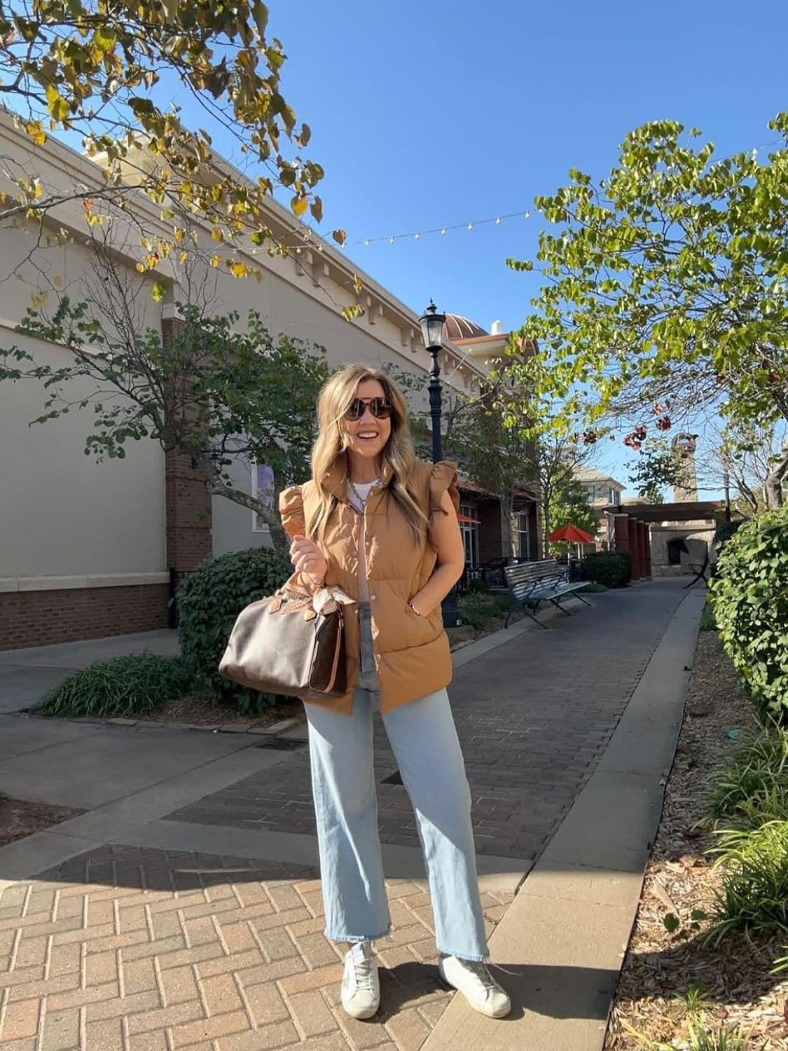 Kedera Ruffle Sleeve Puffer Vest With Pockets