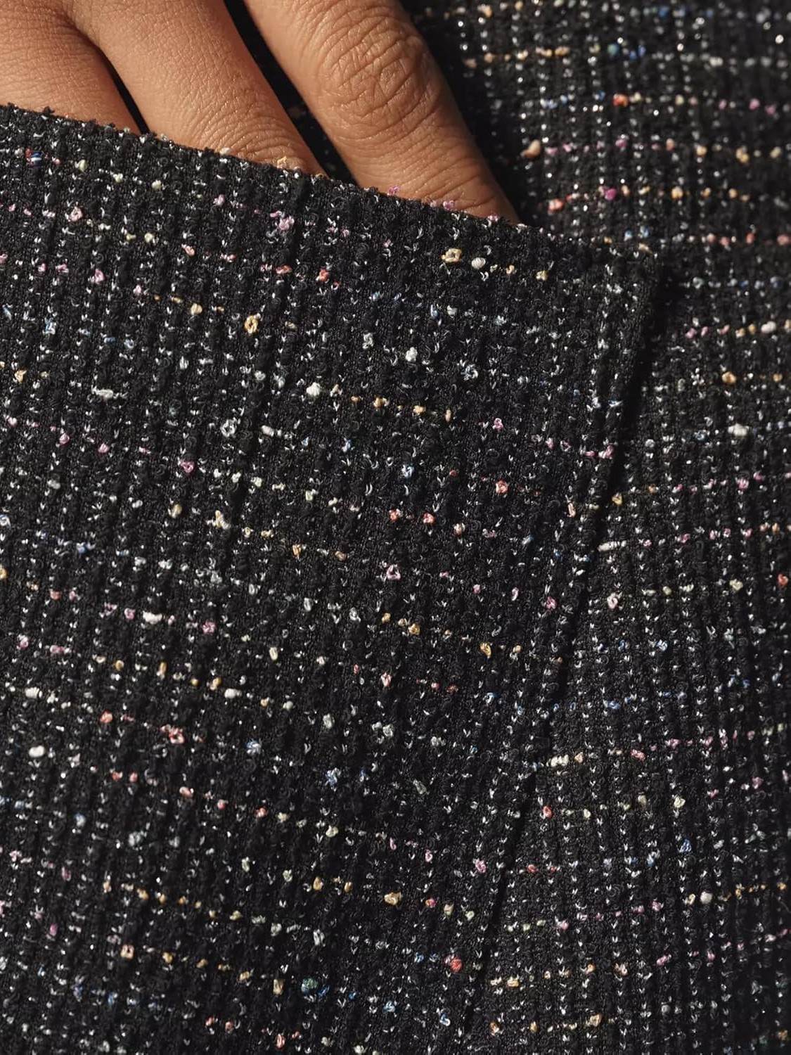 LifeShe Square Neck Tweed Vest