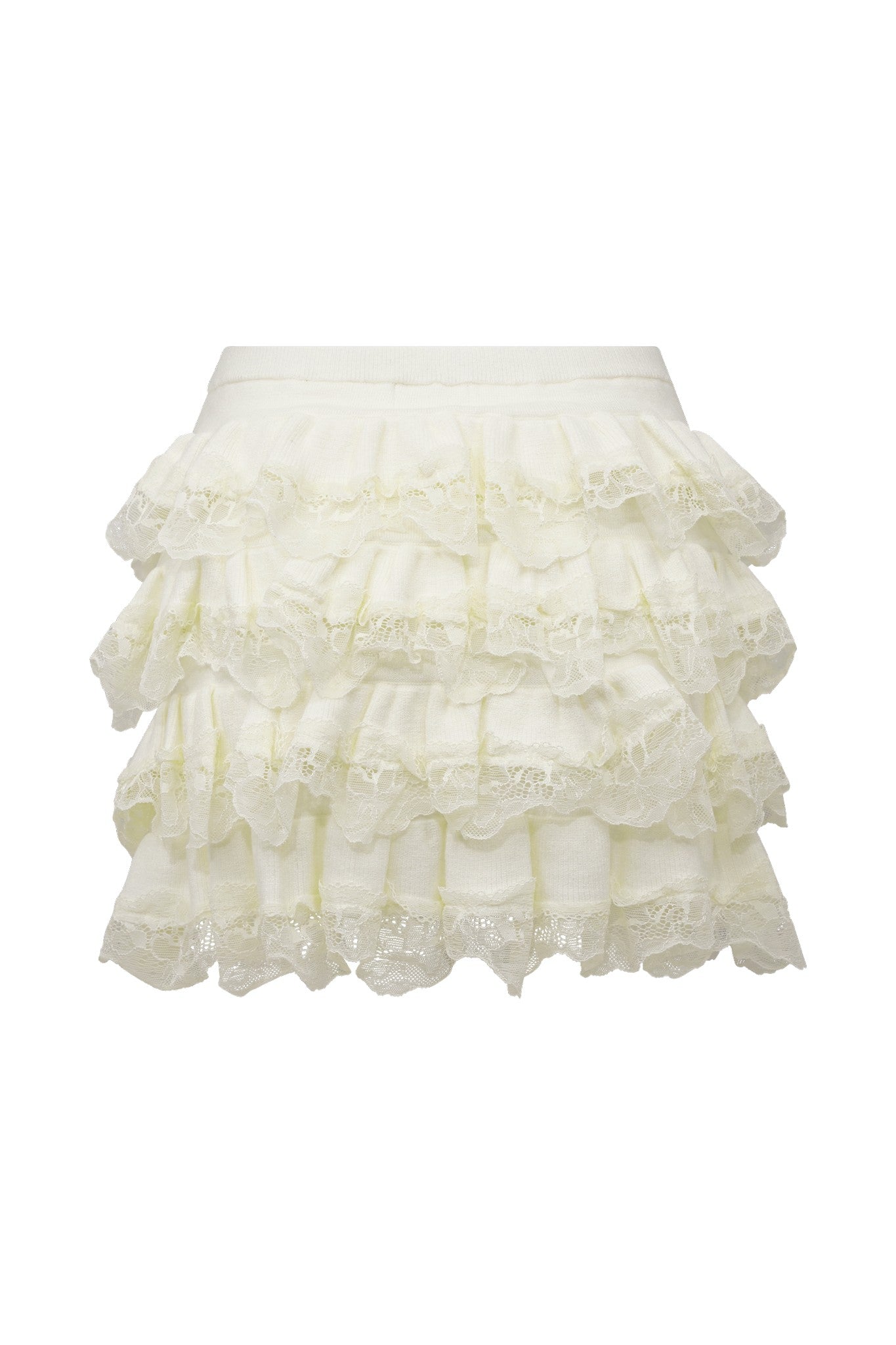 Ezabutus Romantic Ruffle Lace Trim Two-Piece Set – Knit Cami Top & Mini Skort