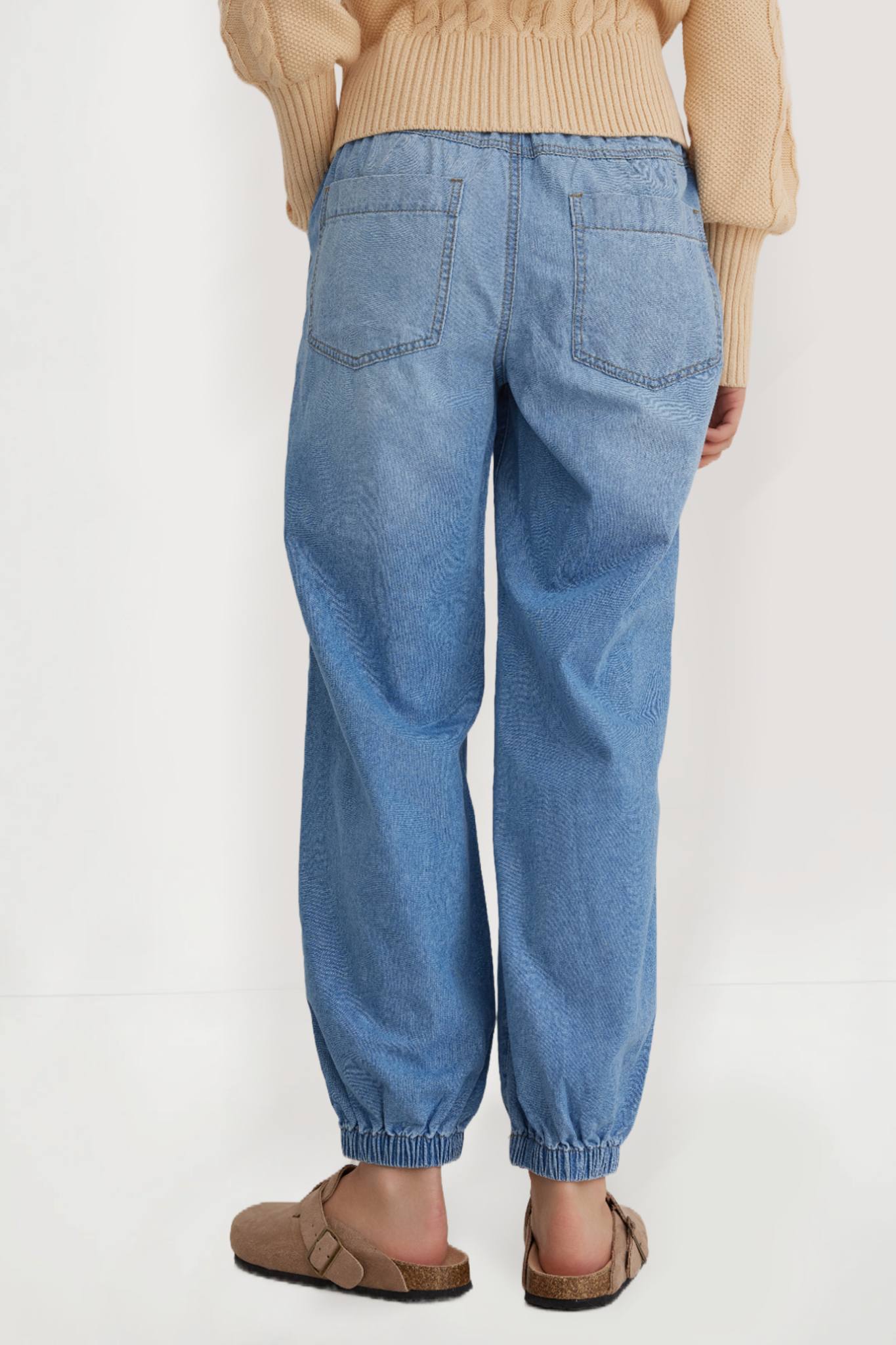 Ezapine Casual Loose Boyfriend Style Barrel Jeans