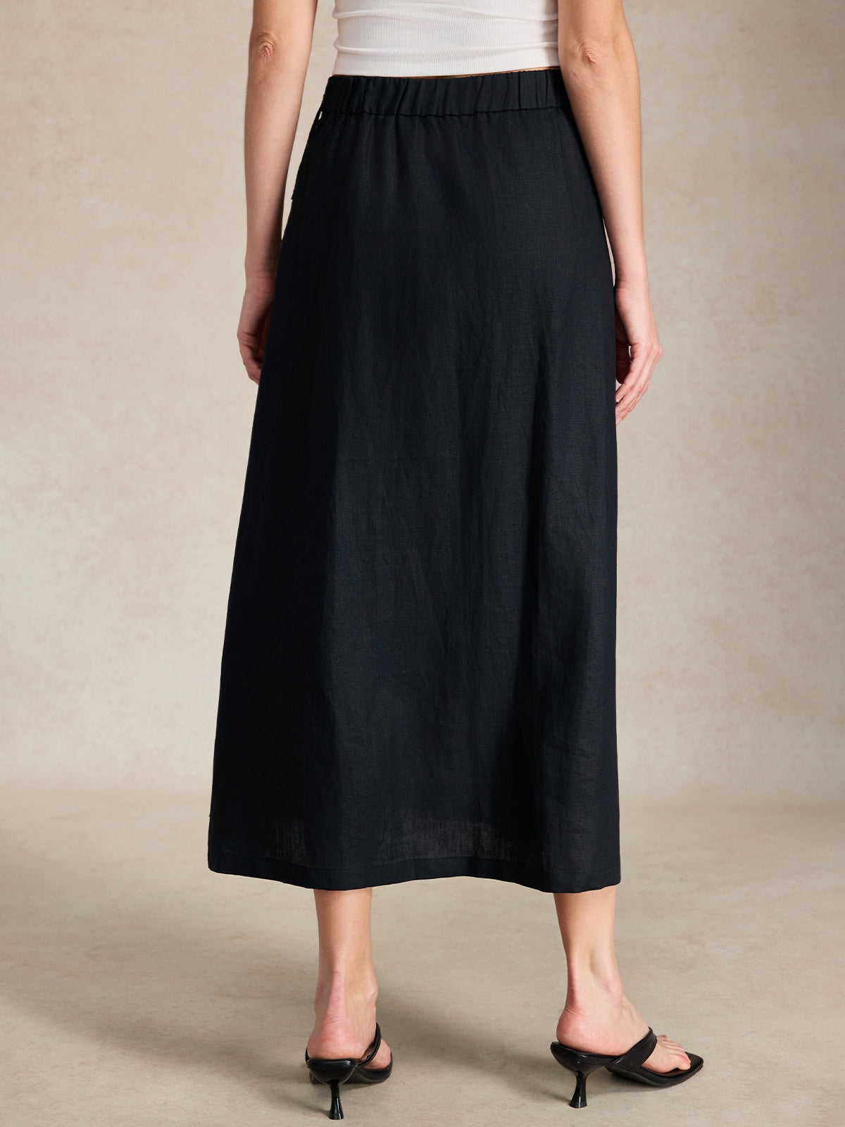 RENATURE Women's 100% Linen Midi Dress Short Sleeve Button Down Shirt Dresses