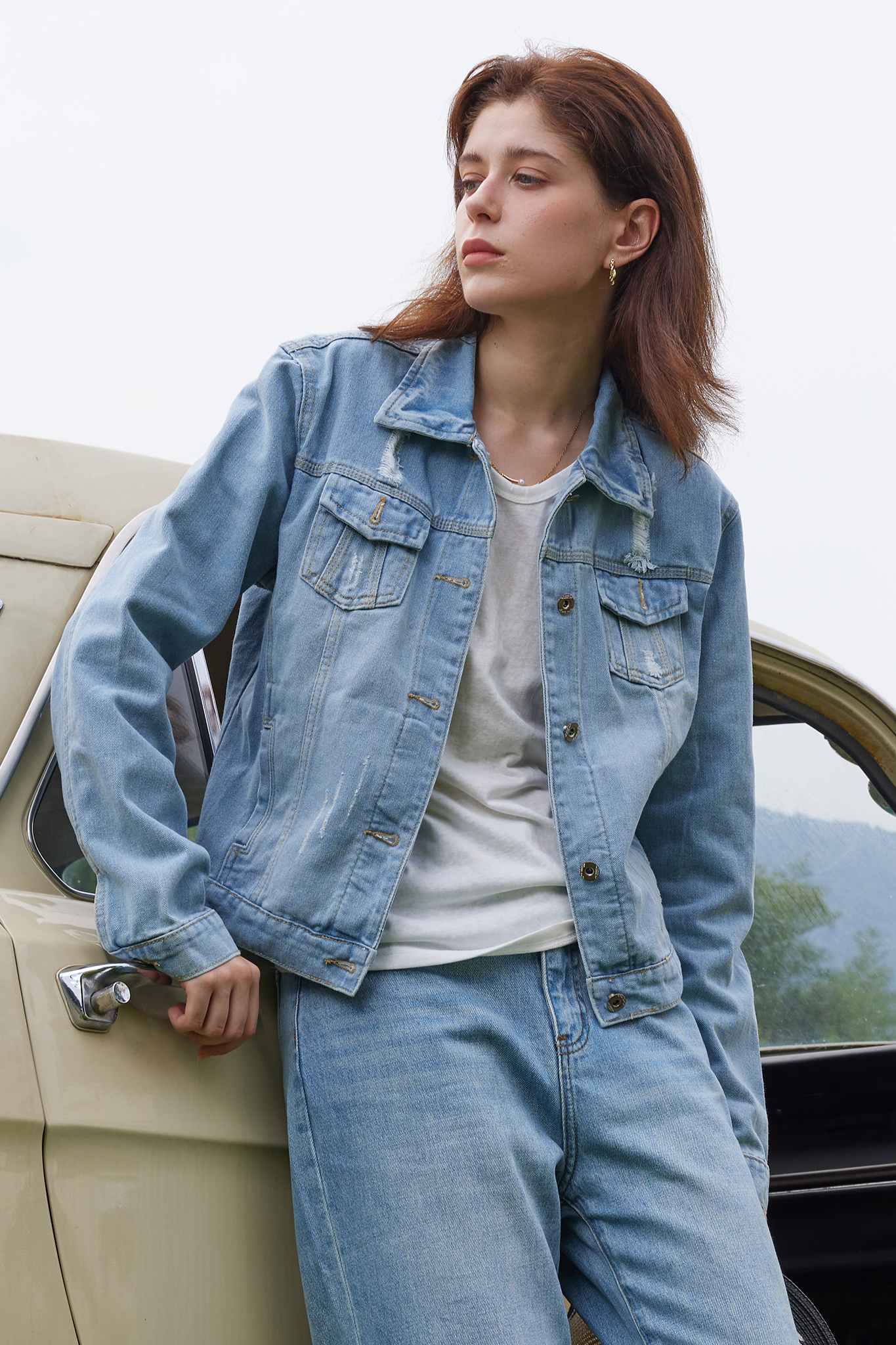 Kedera Ripped Long Sleeve Denim Jackets