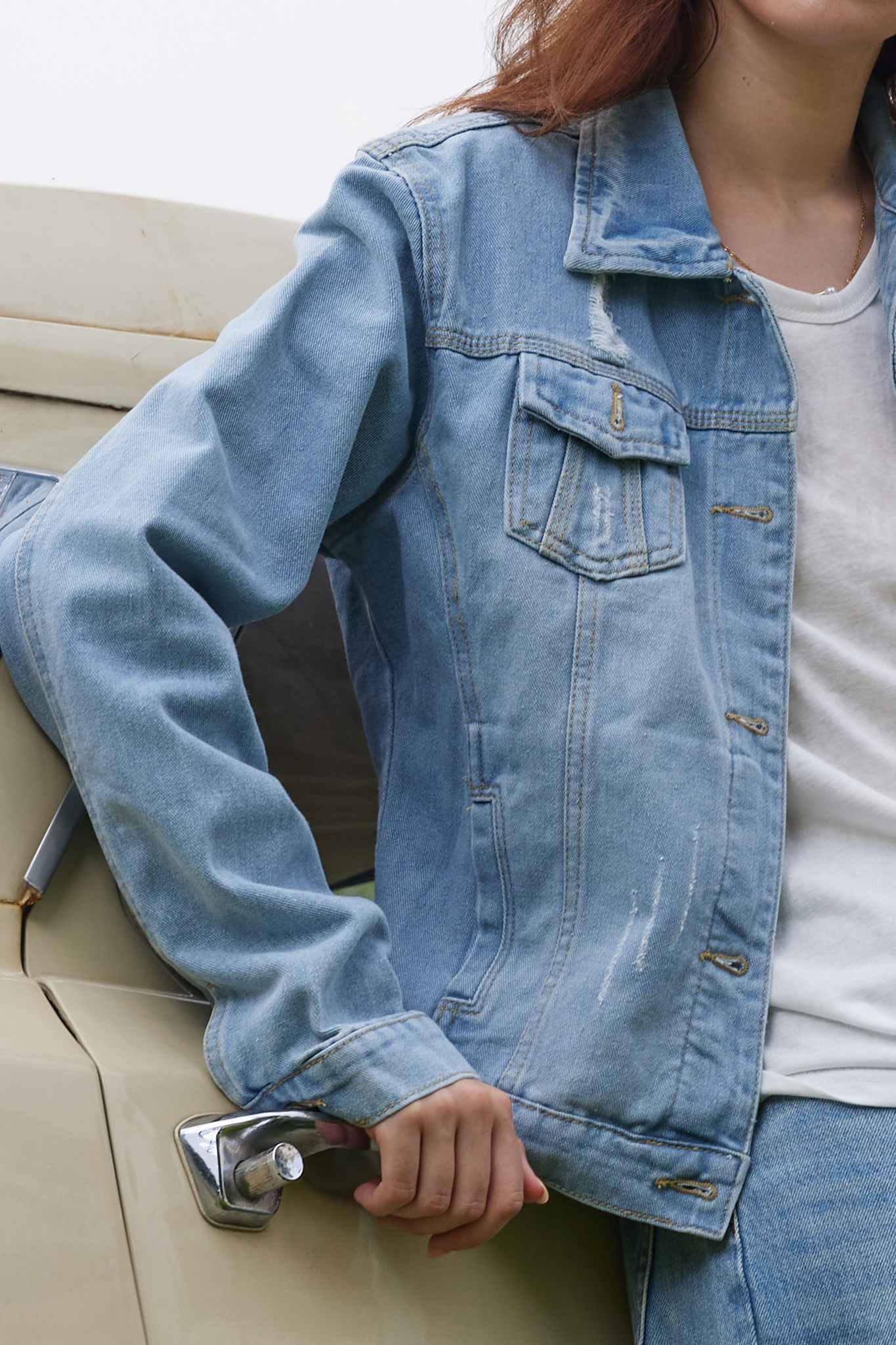 Kedera Ripped Long Sleeve Denim Jackets