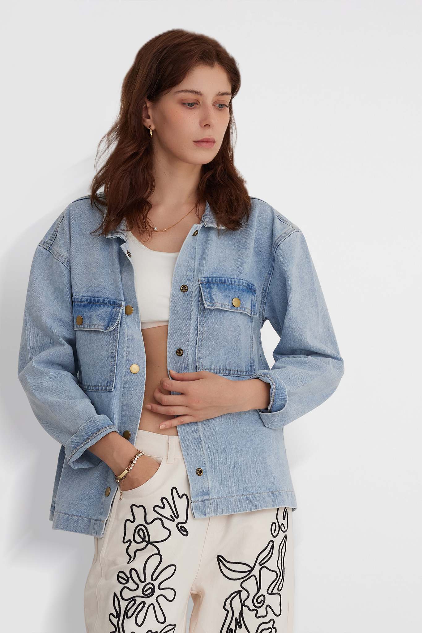 Kedera Button Down Oversized Denim Jackets