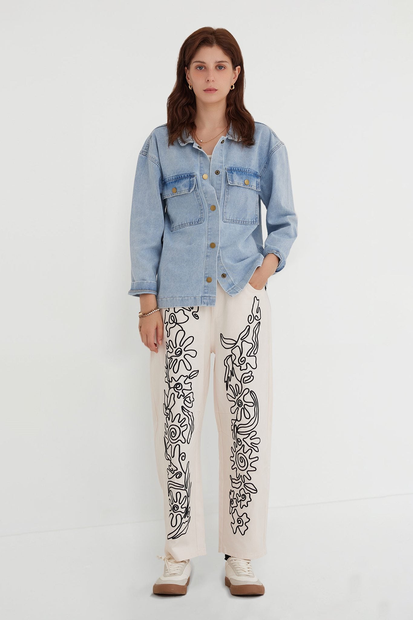 Kedera Button Down Oversized Denim Jackets