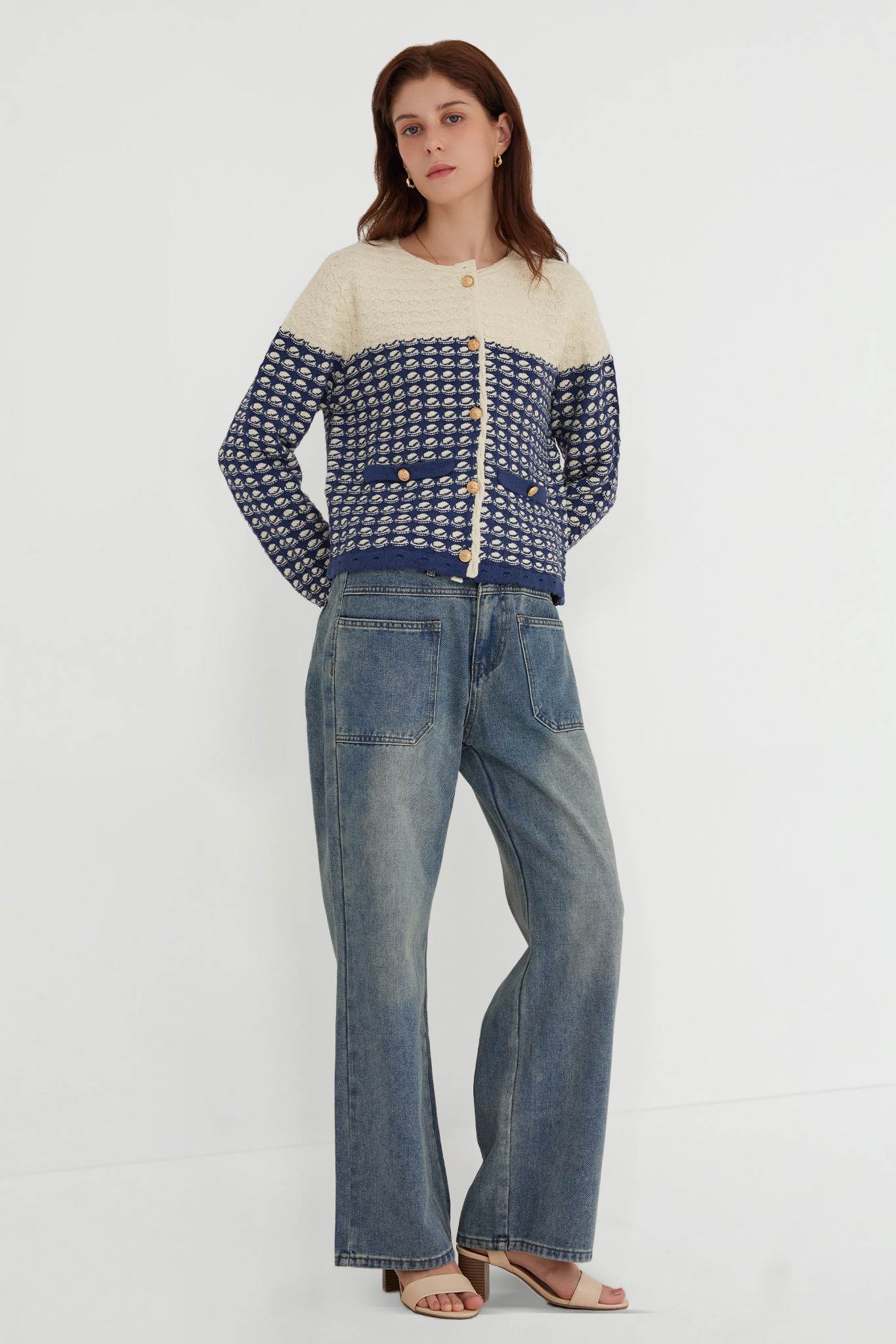 Ezapine Women's Mid Waisted Stretchy Straight Leg Pants