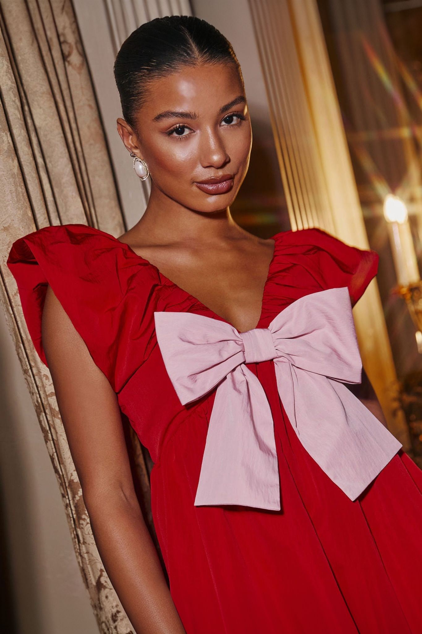 Ezabutus Bow Babydoll Mini Dress In Red Or White – Cute Party & Cocktail Outfit