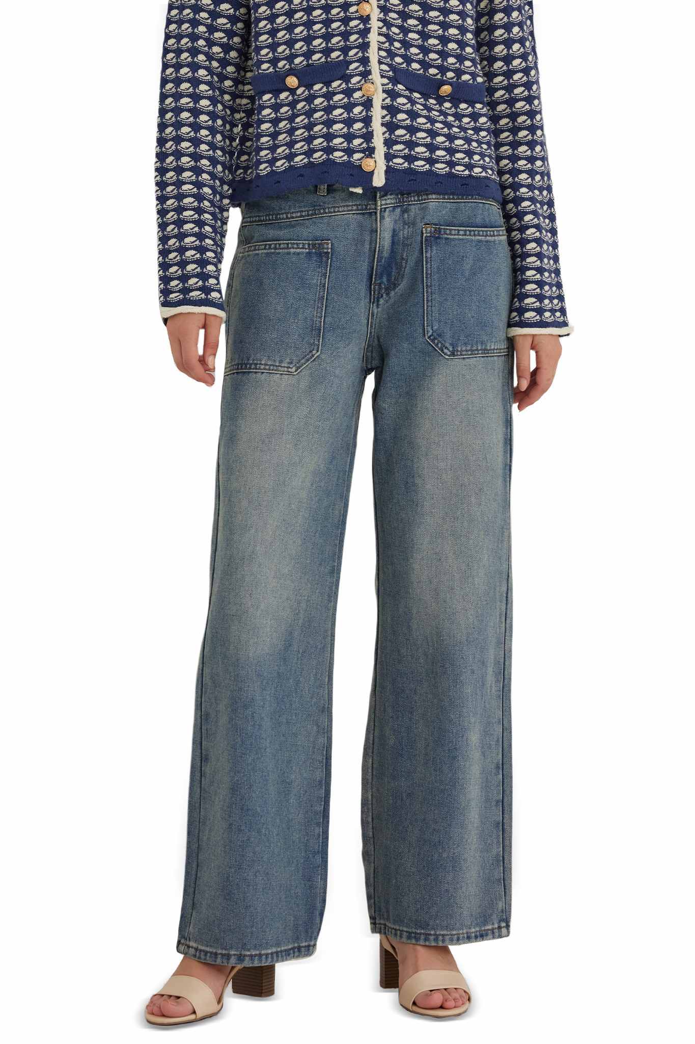 Ezapine Women's Mid Waisted Stretchy Straight Leg Pants