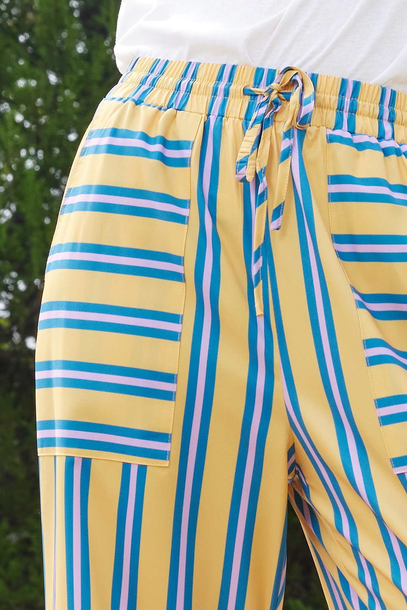 Ezapine High Waist Striped Casual Comfy Pants