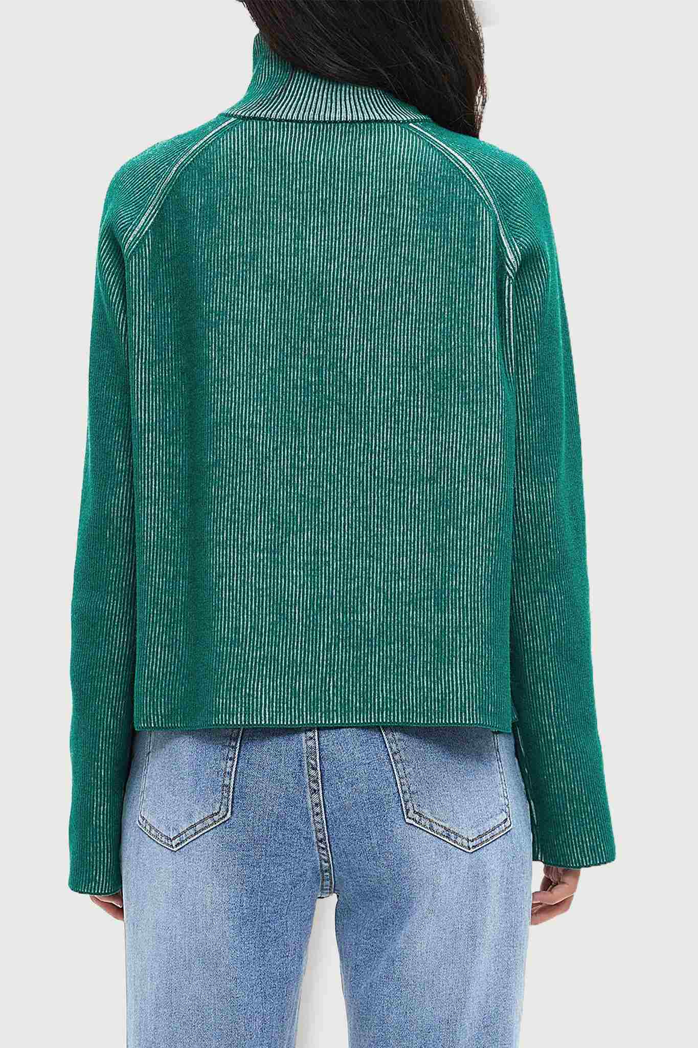 Ladyful Women's Cropped Half Zip Pullover Sweater