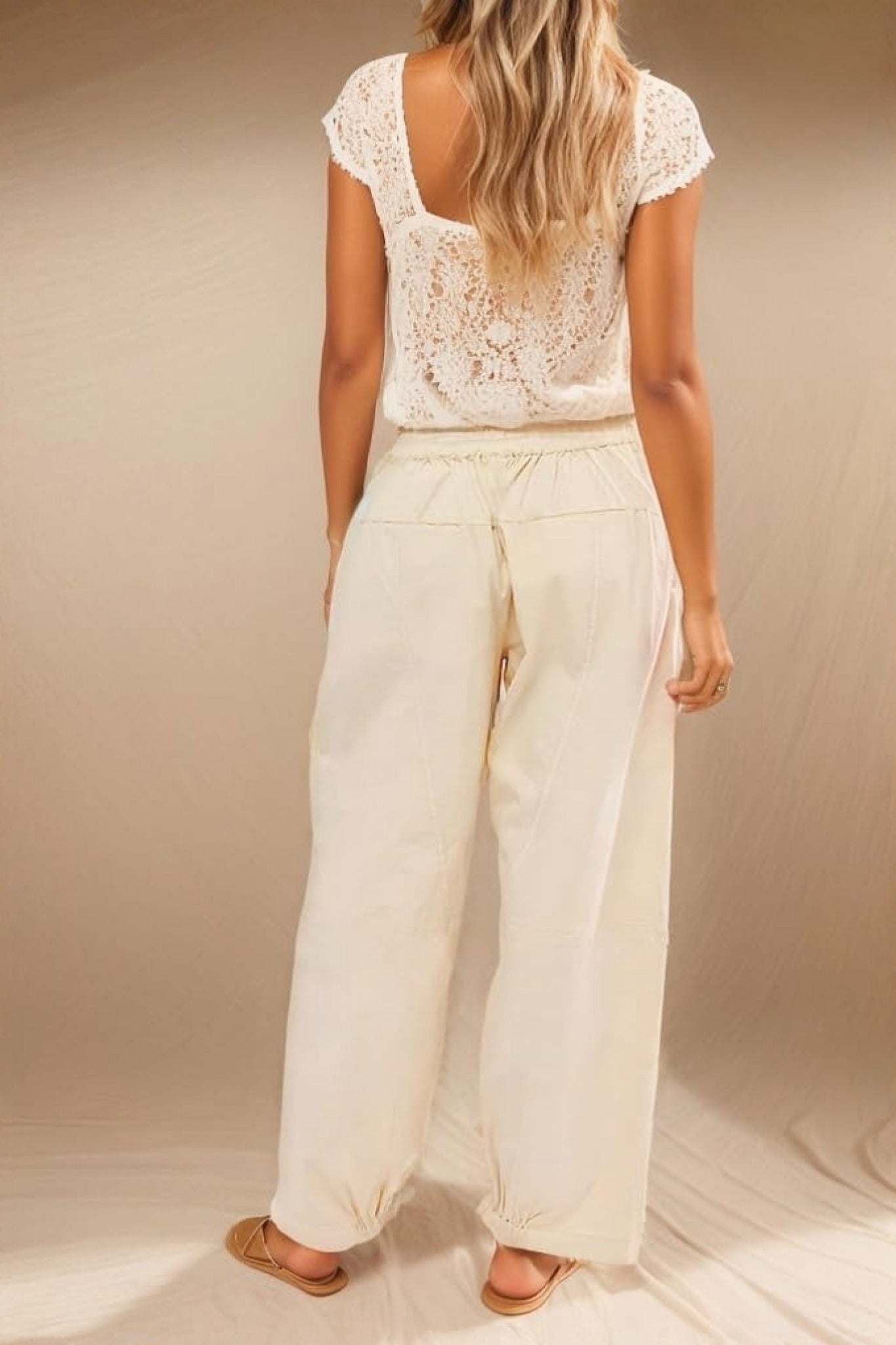 Kedera Boho Floral Embroidered Drawstring Pants – Blue or Red Bloom Linen Trousers