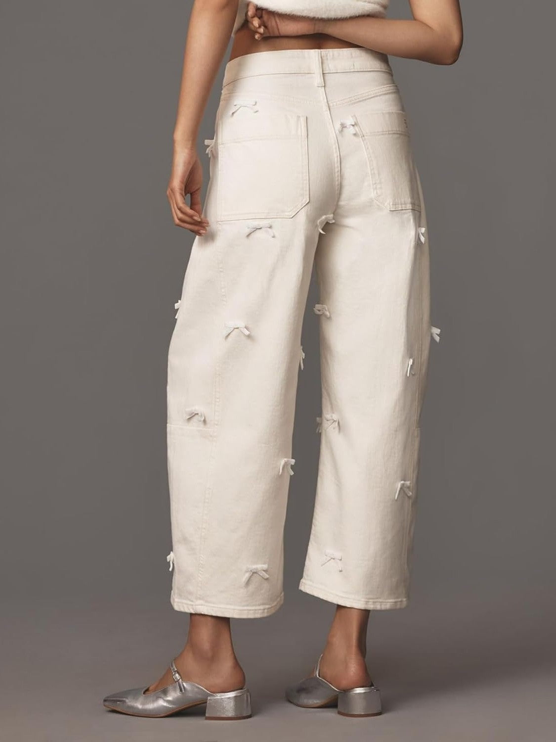 Kedera Mid Rise Barrel Jeans With Bows