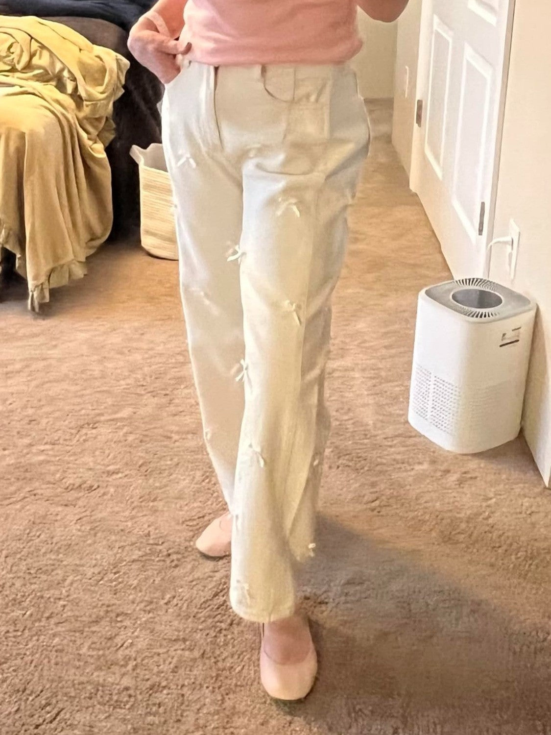 Kedera Mid Rise Barrel Jeans With Bows