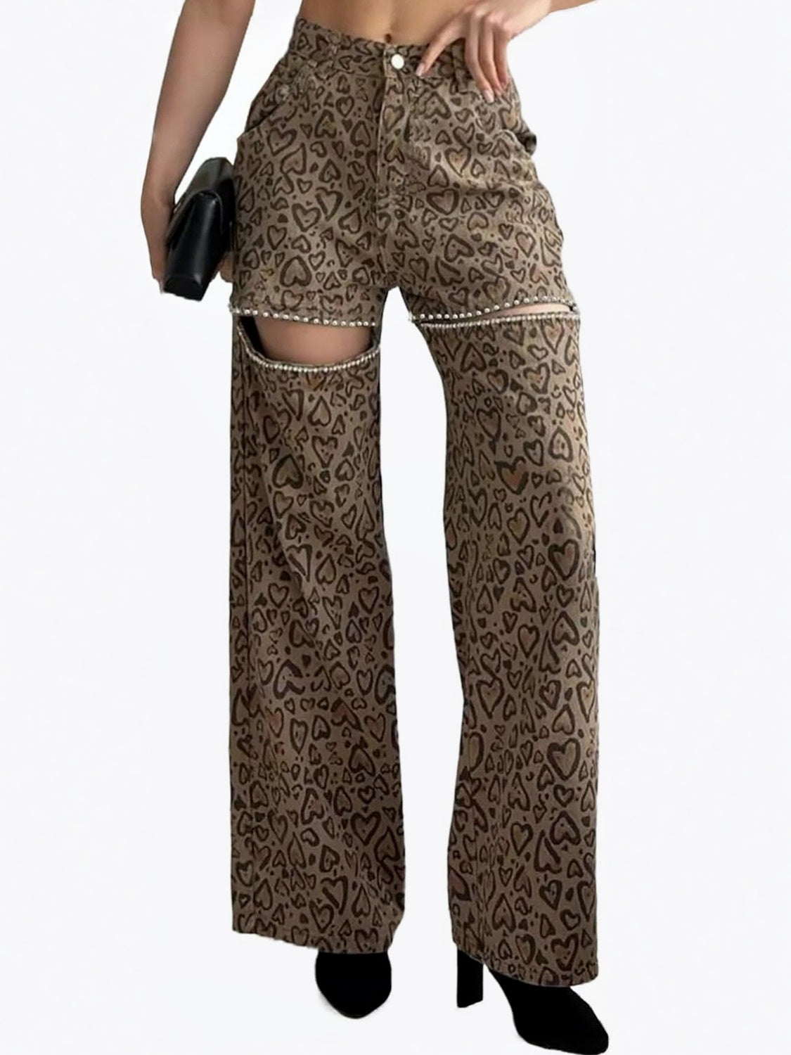 Kedera Rhinestone High Waist Jeans