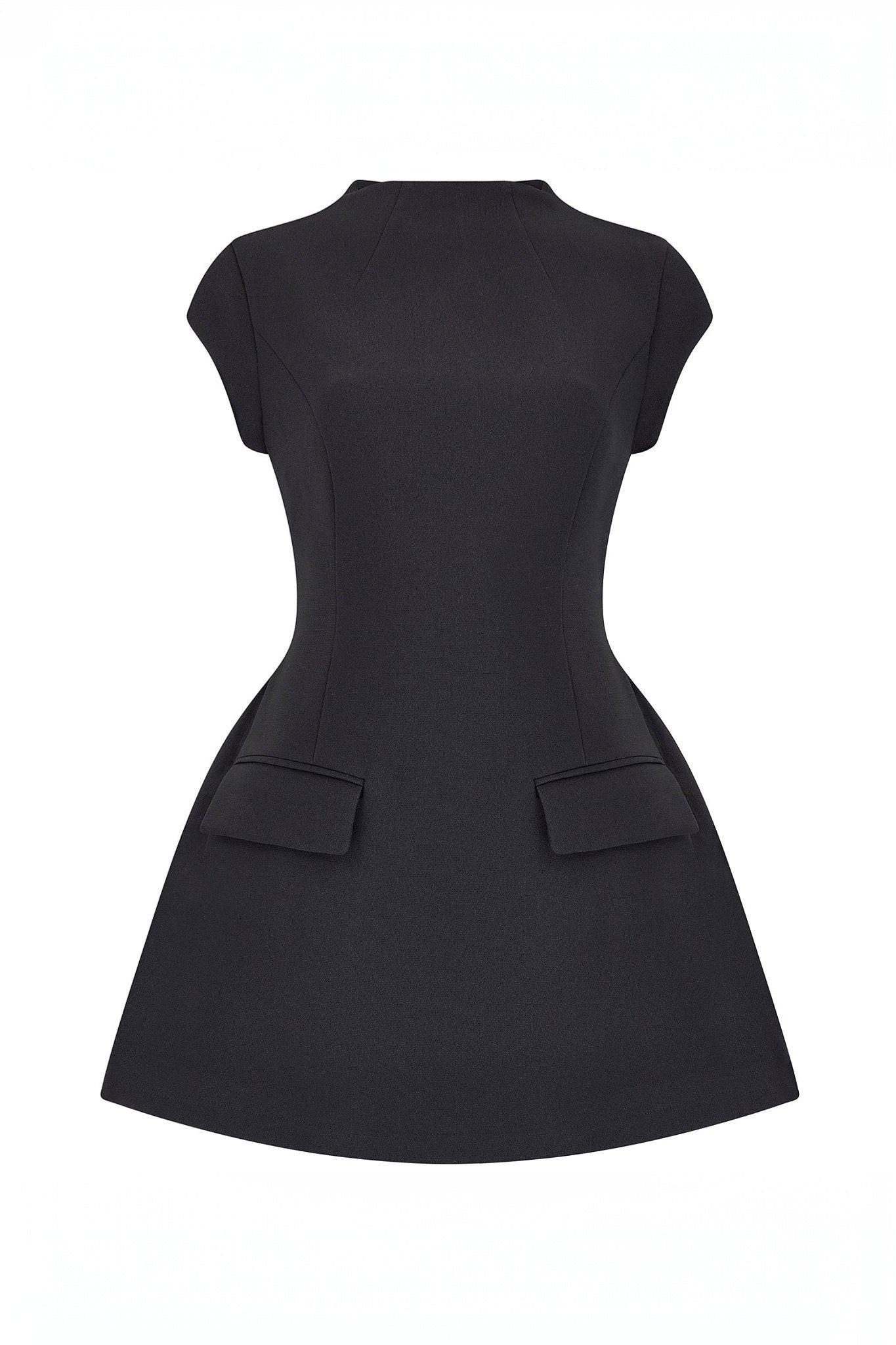 Ezabutus High Neck Structured Cap Sleeve Mini Dress – Elegant Cocktail & Evening Dress