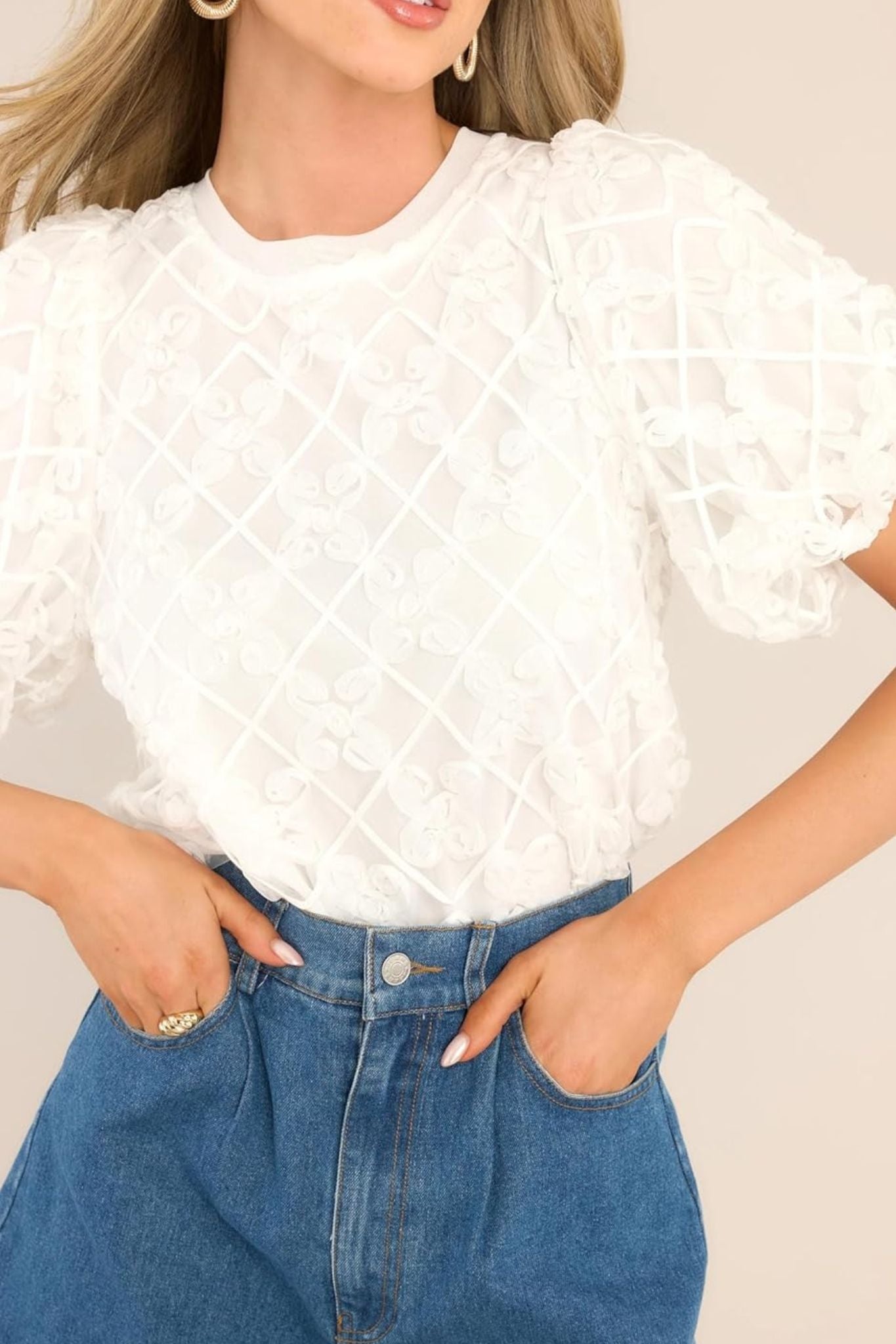 Ezapine Sweet Scallop High Waisted Wide Leg Denim Shorts