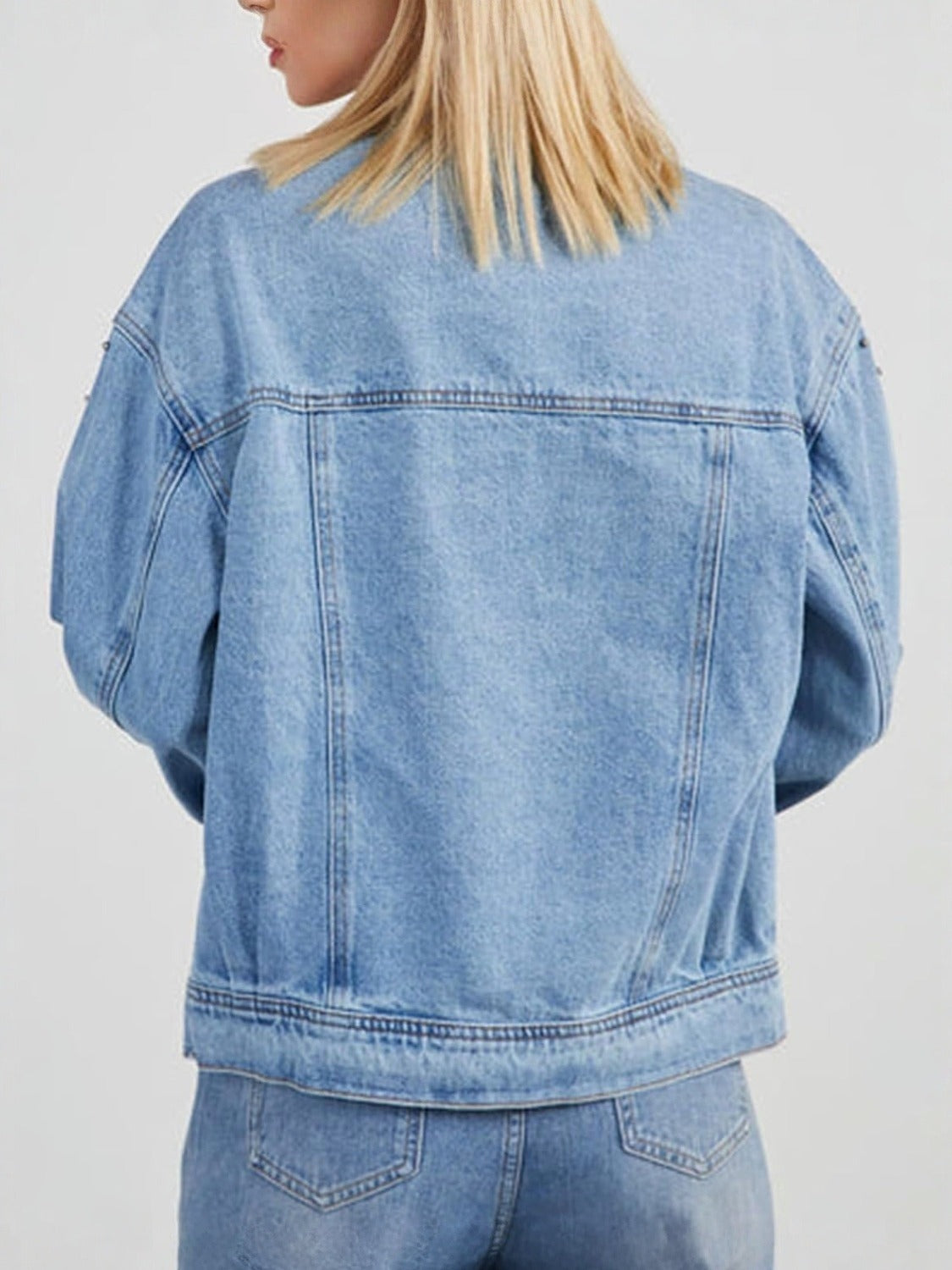 Kedera Casual Western Style Embellished Denim Jacket