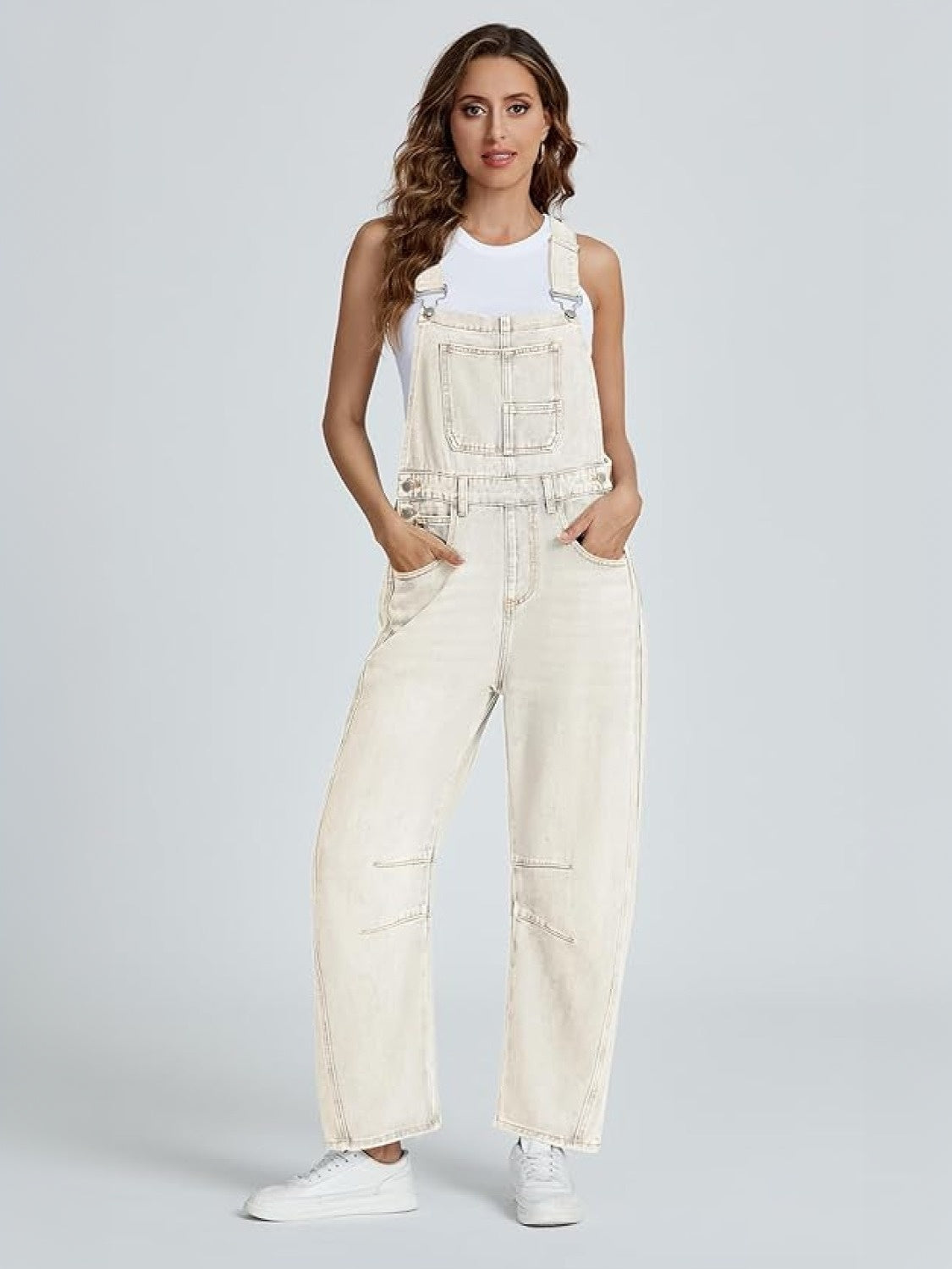 Kedera Casual Straight Leg Denim Overalls With Adjustable Straps