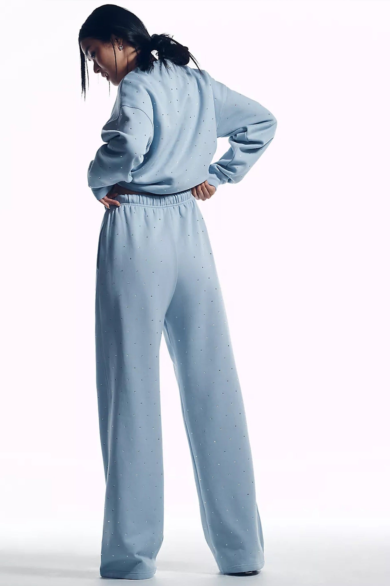 Crystal Wide-Leg Sweatpants